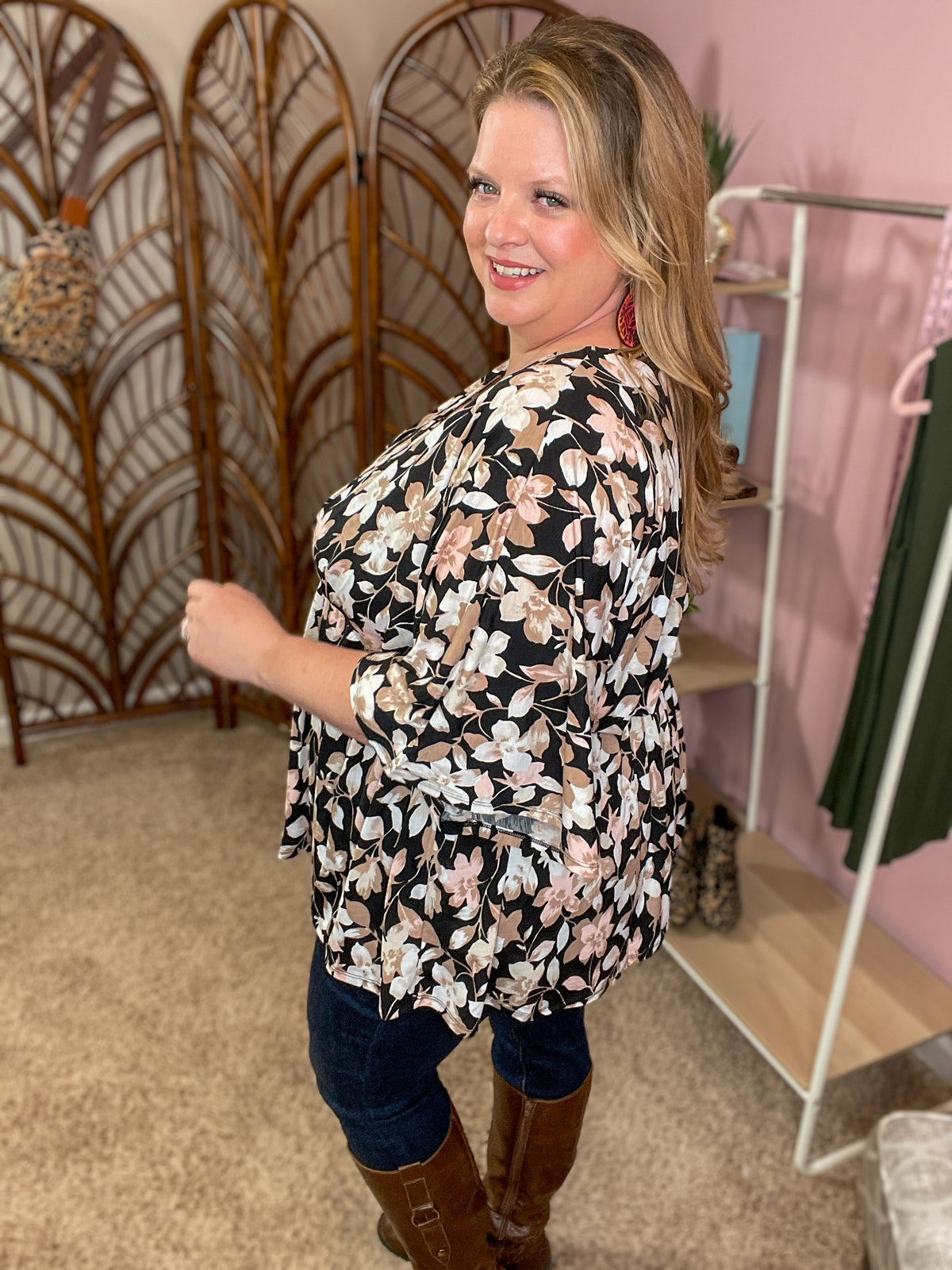 Be a Dreamer Dolman Peplum Top - Black Hills Gold