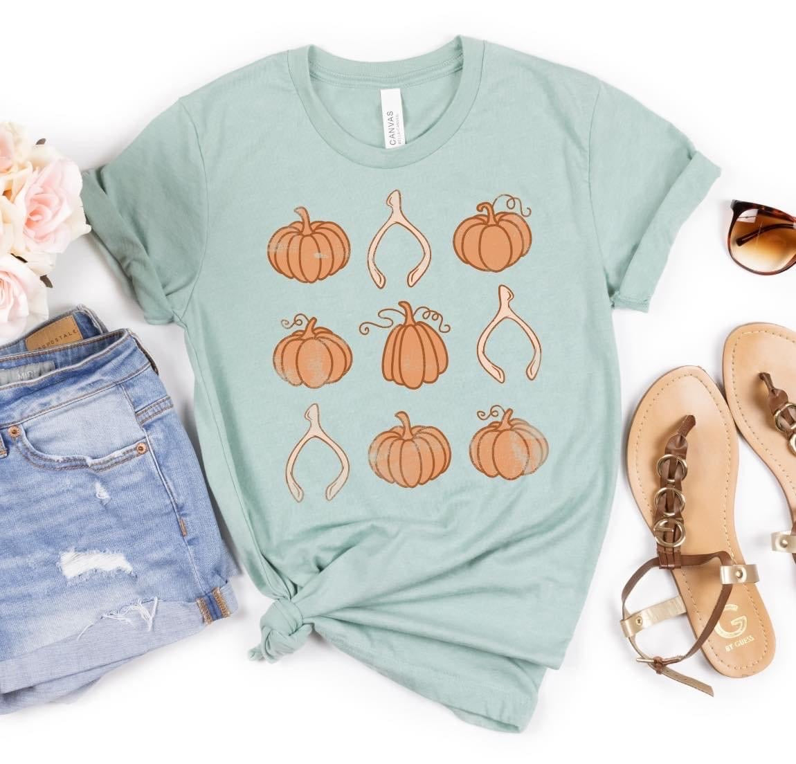 Wishbones and Pumpkins Graphic Tee