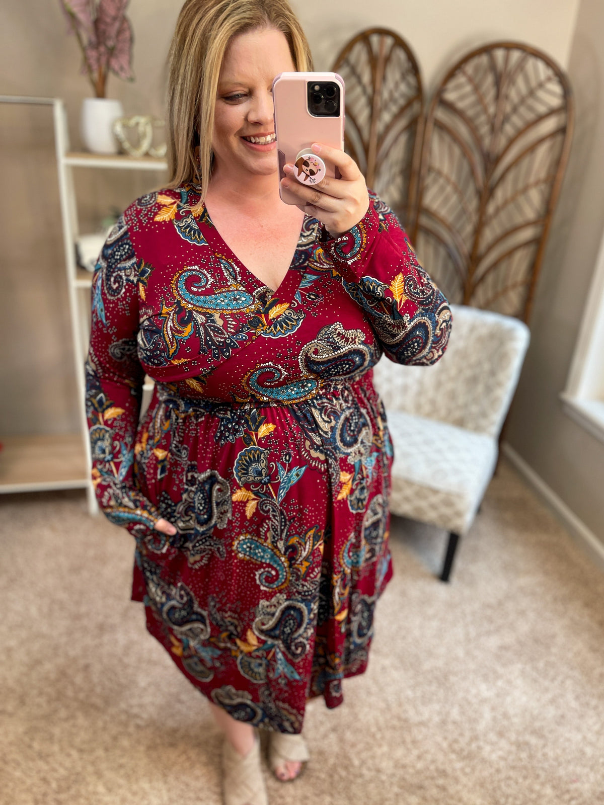 Galaxies Near and Far Dress w/Pockets - Burgundy - Restocked!