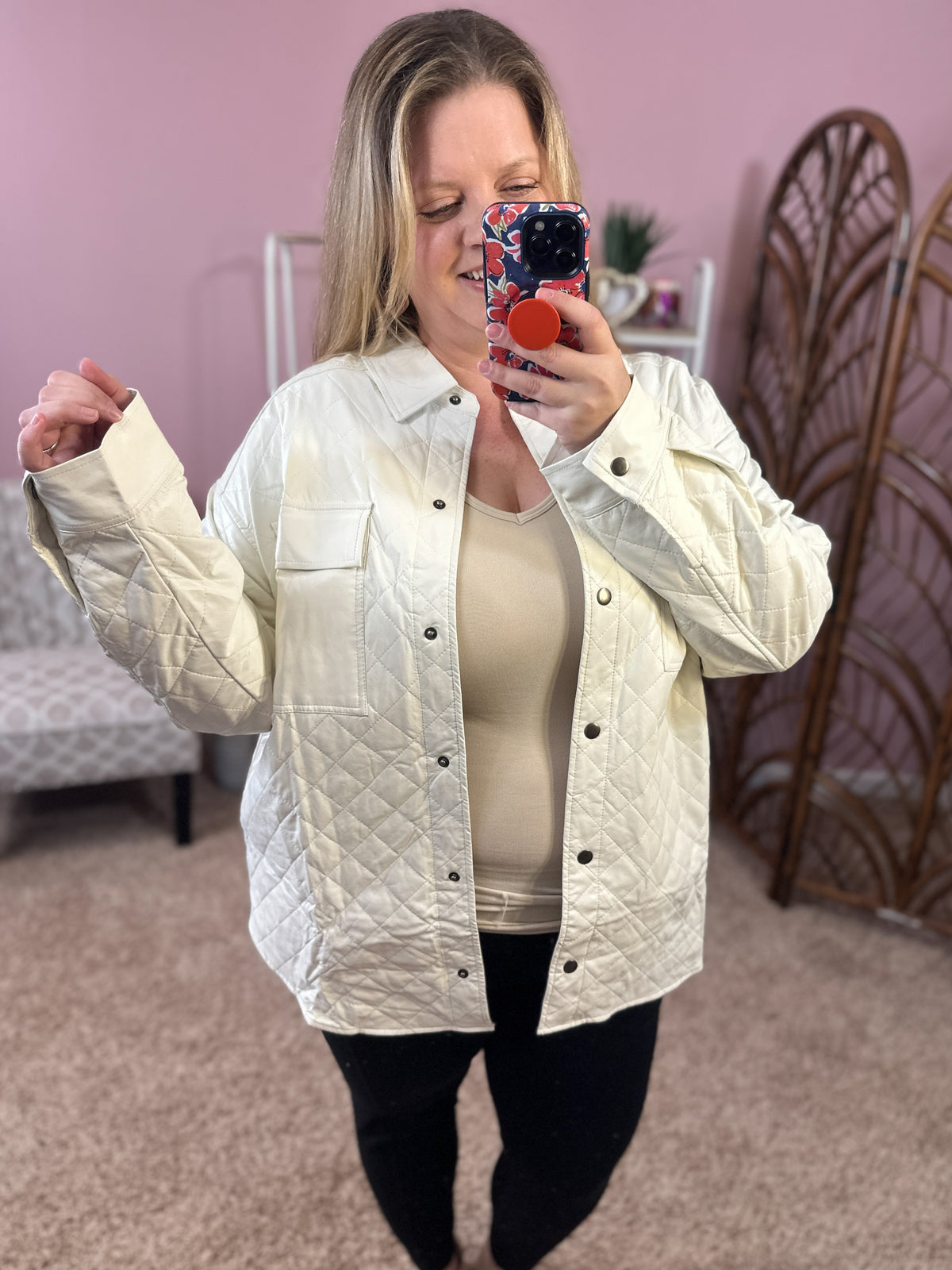 Diamond Darling Quilted Jacket - Cream