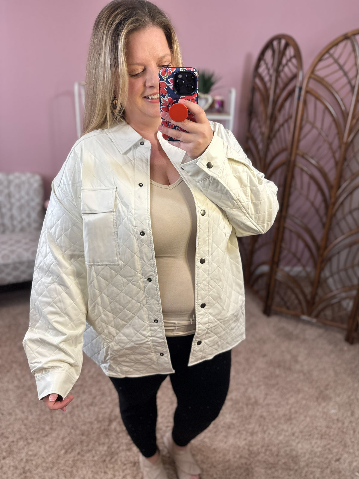 Diamond Darling Quilted Jacket - Cream