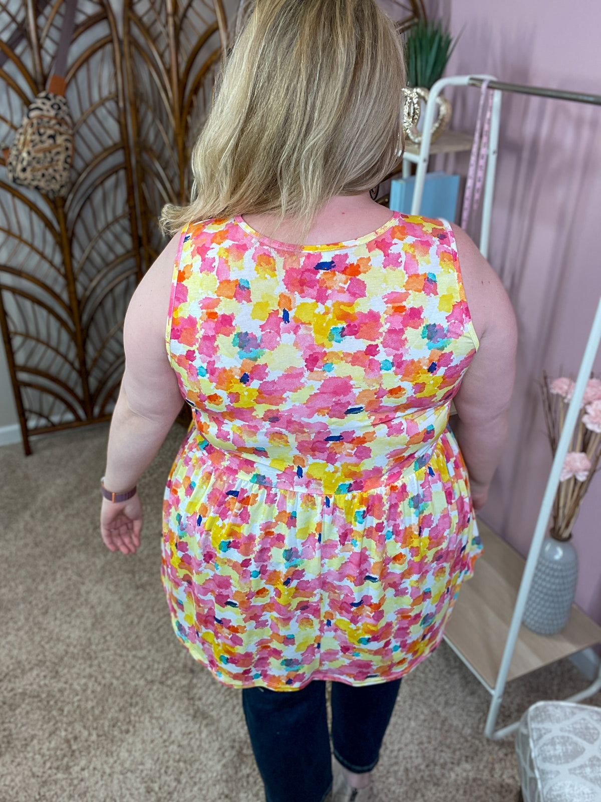 Colors of the Sky Babydoll Tank - Pink Blend