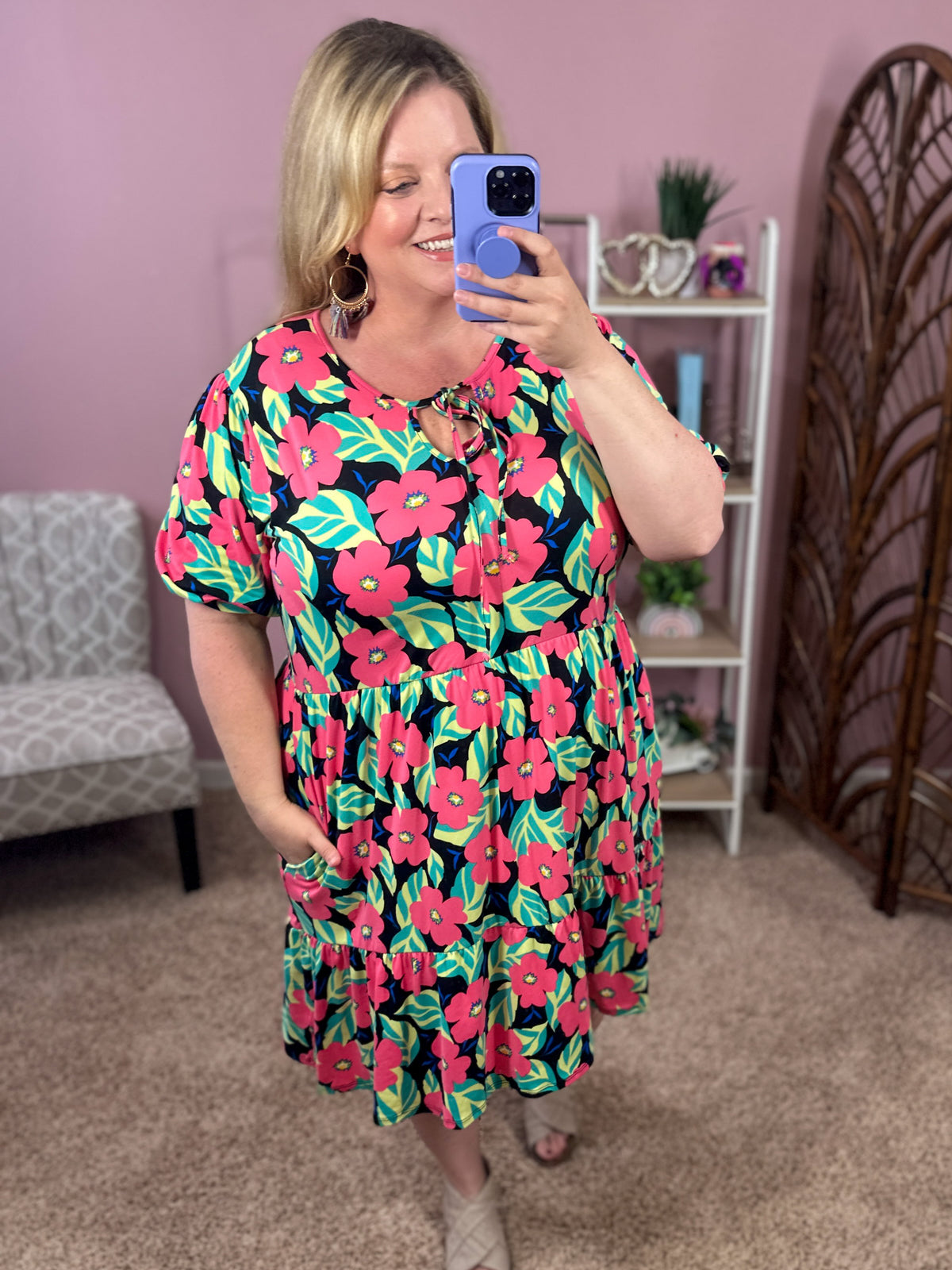 Find the Real Thing Tiered Dress - Tropical Floral