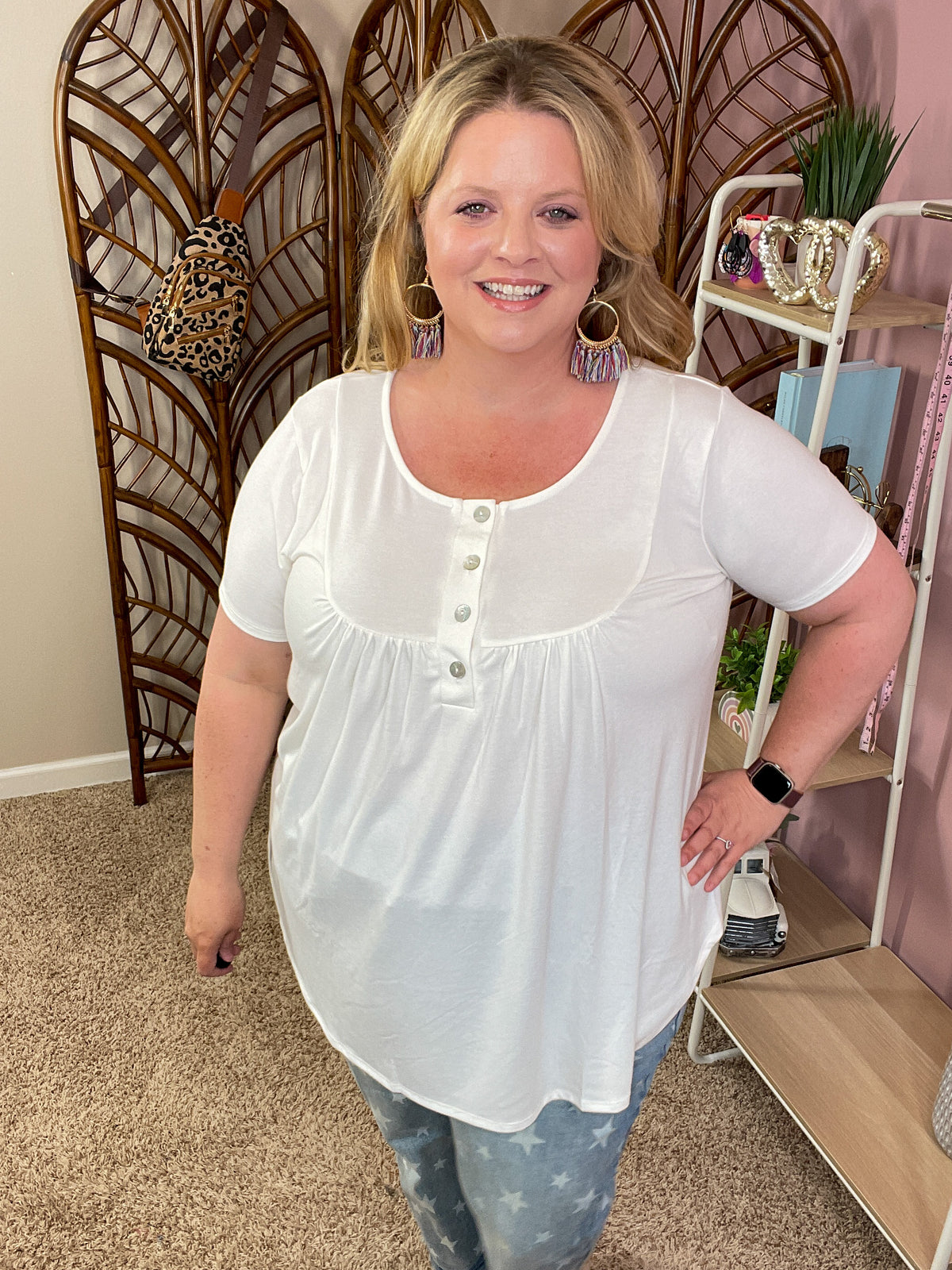 All About You Button Tunic - Ivory