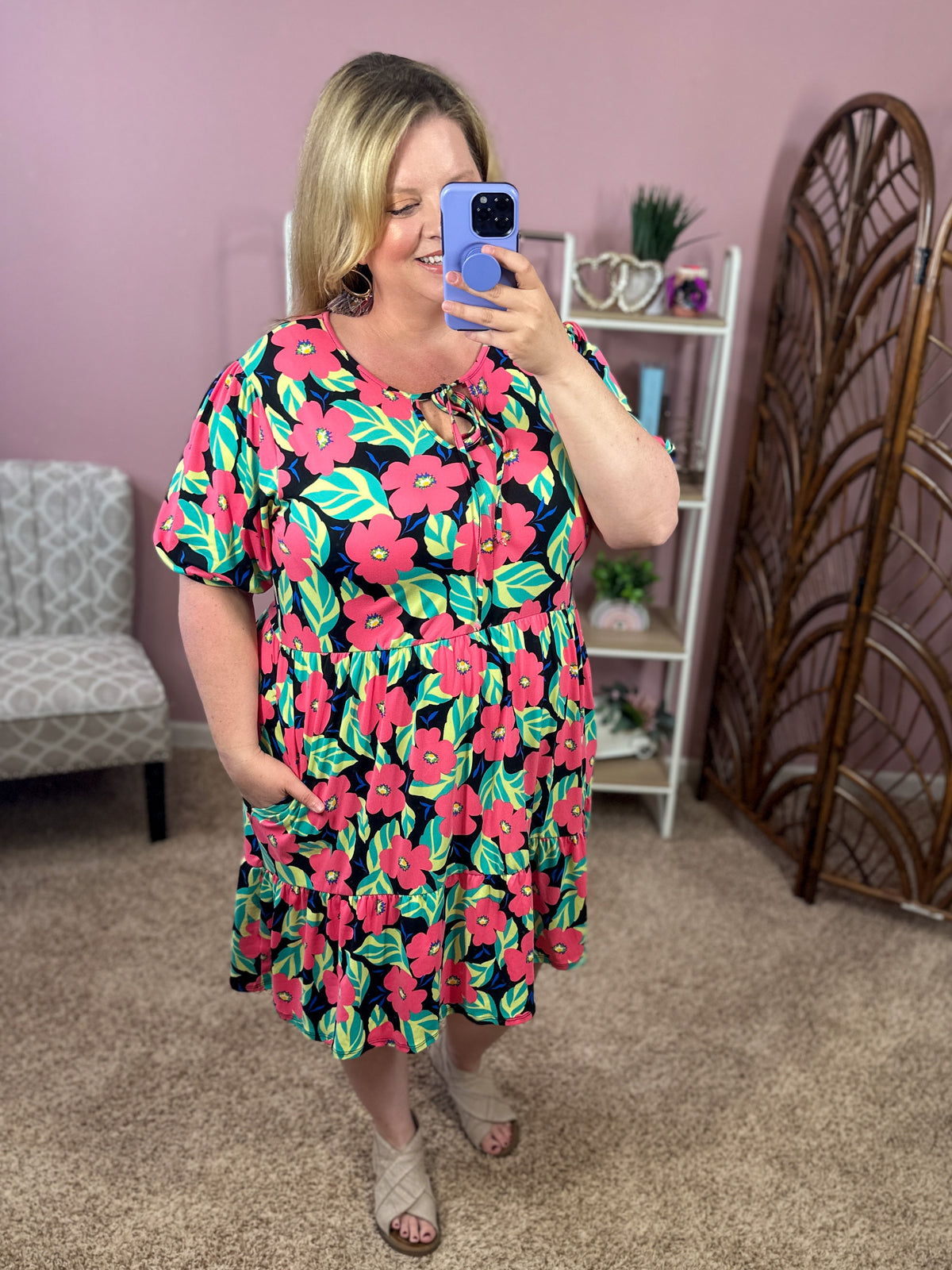 Find the Real Thing Tiered Dress - Tropical Floral