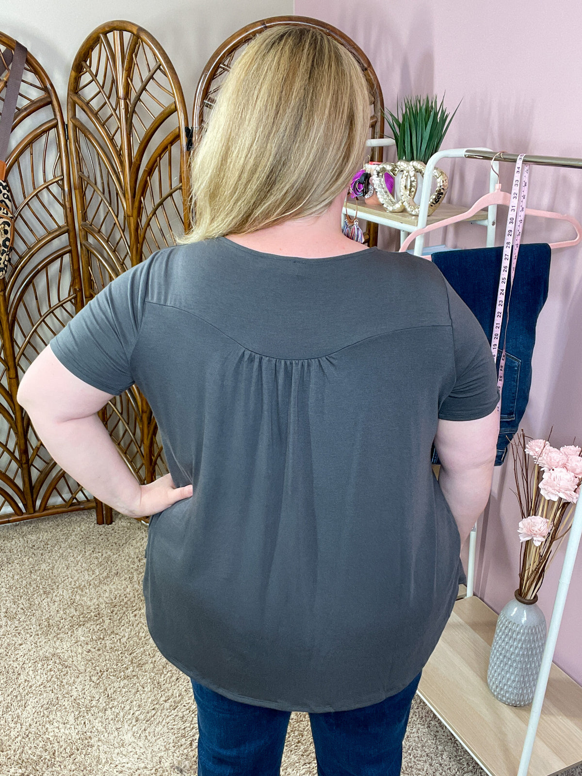 All About You Button Tunic - Ash Gray