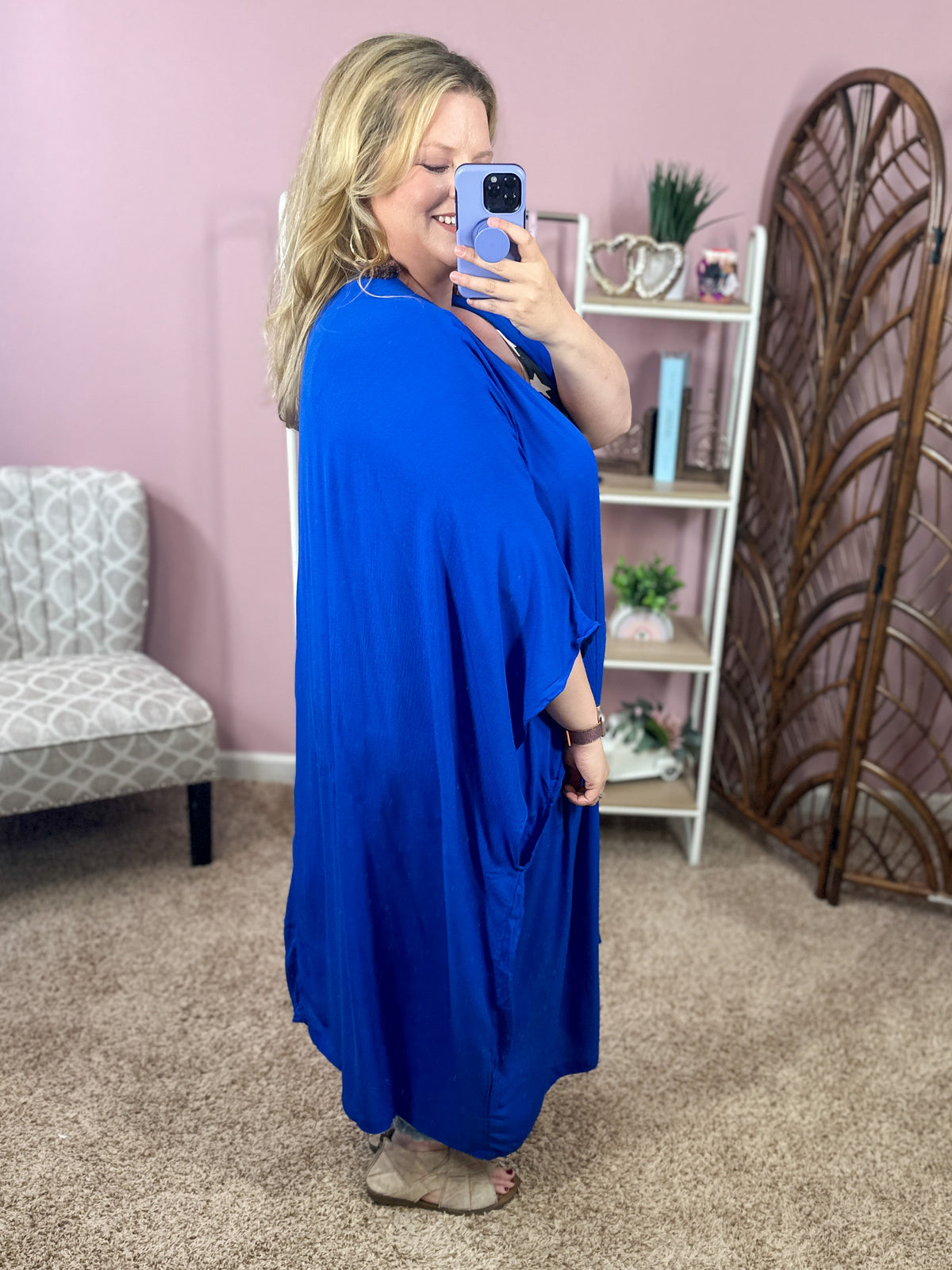 Greatest Lengths Maxi Kimono - Blue