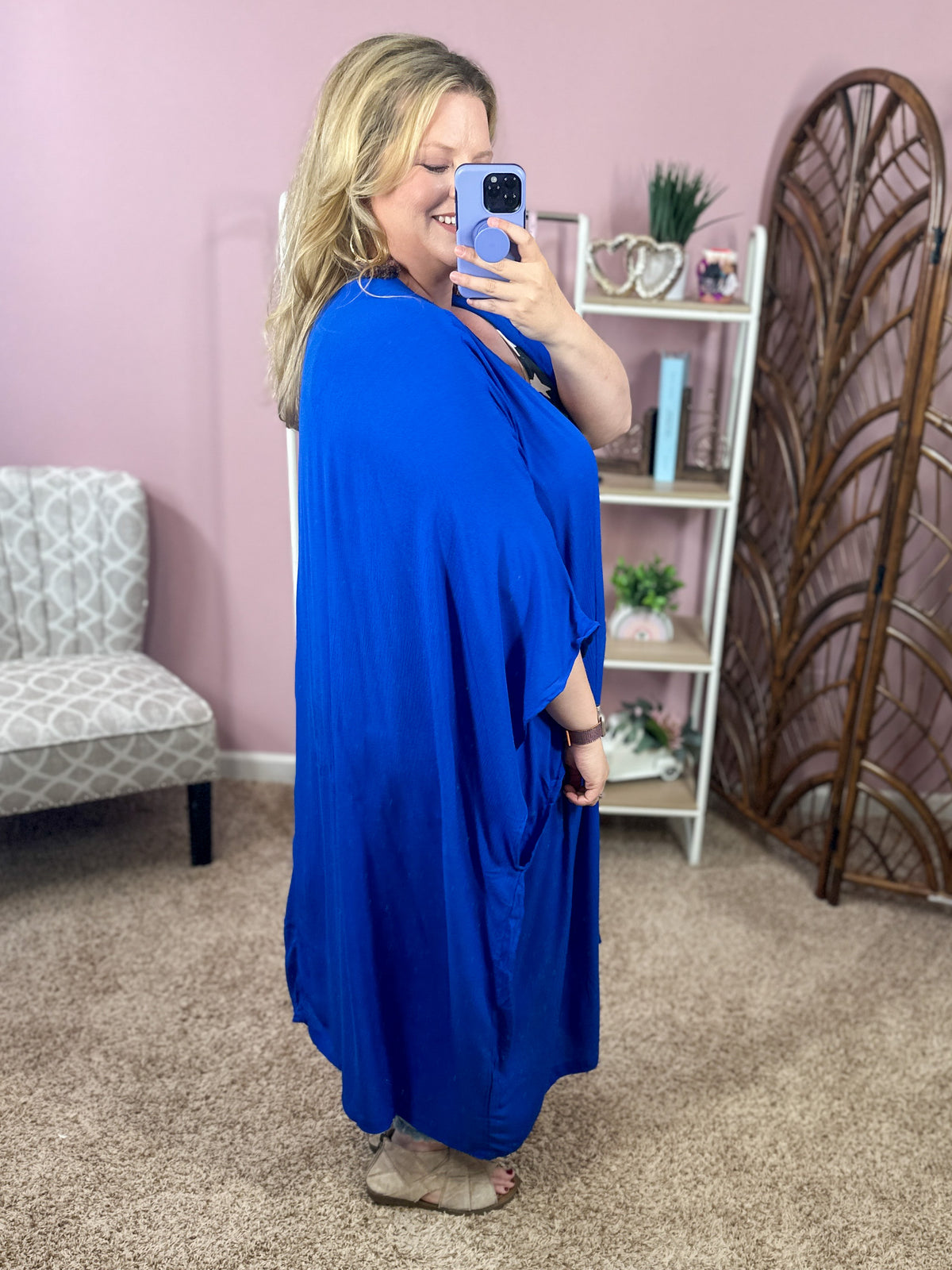 Greatest Lengths Maxi Kimono - Blue