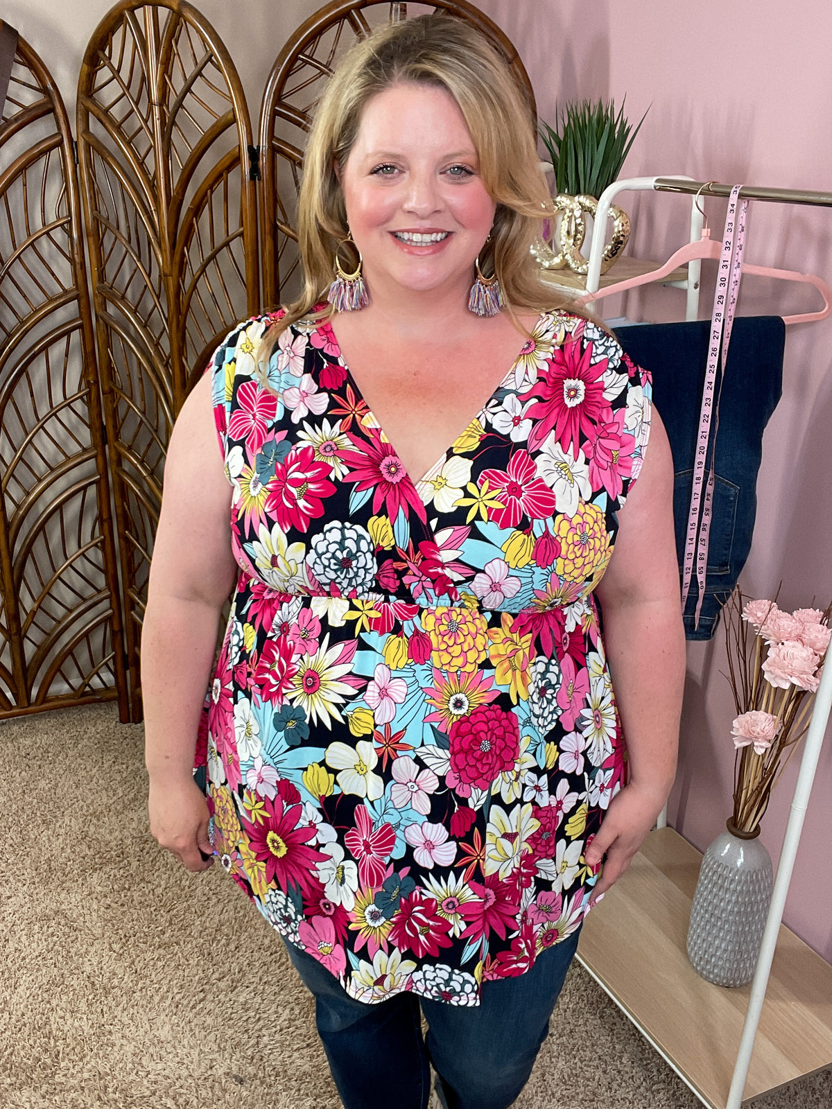 Just in Time Babydoll Top - Magenta