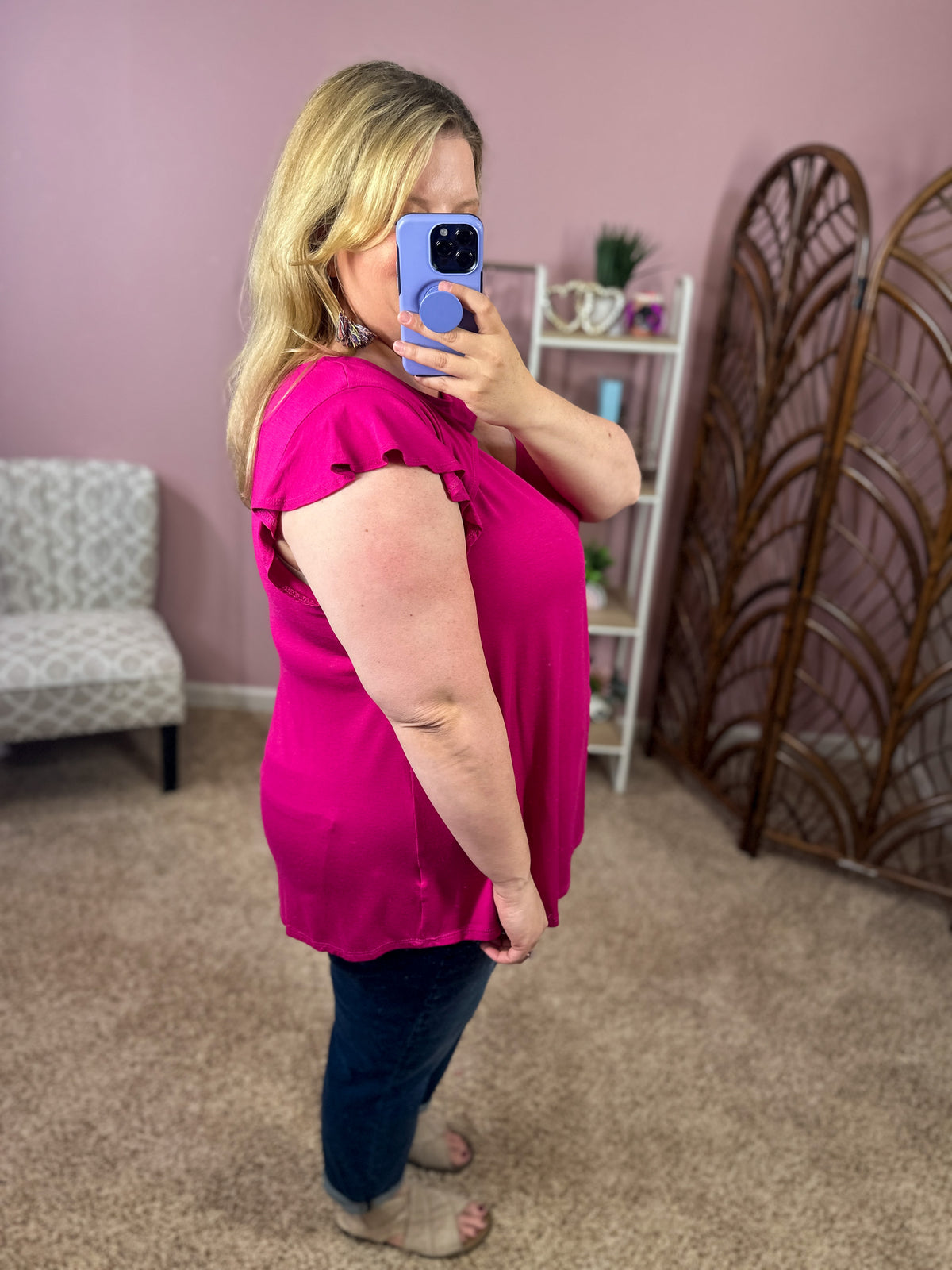Casual Flirt Top - Magenta