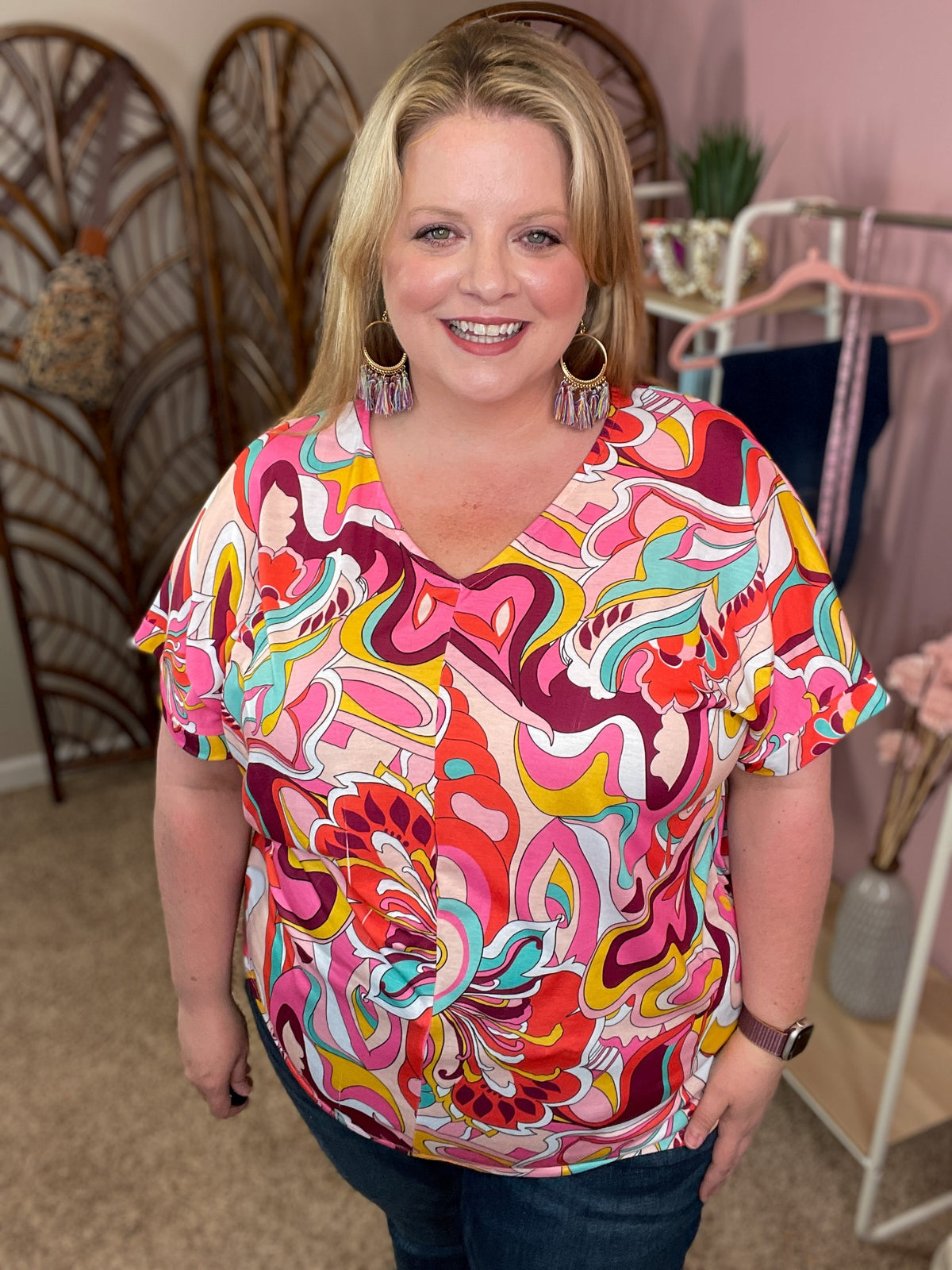 So It Seems Top - Groovy Print