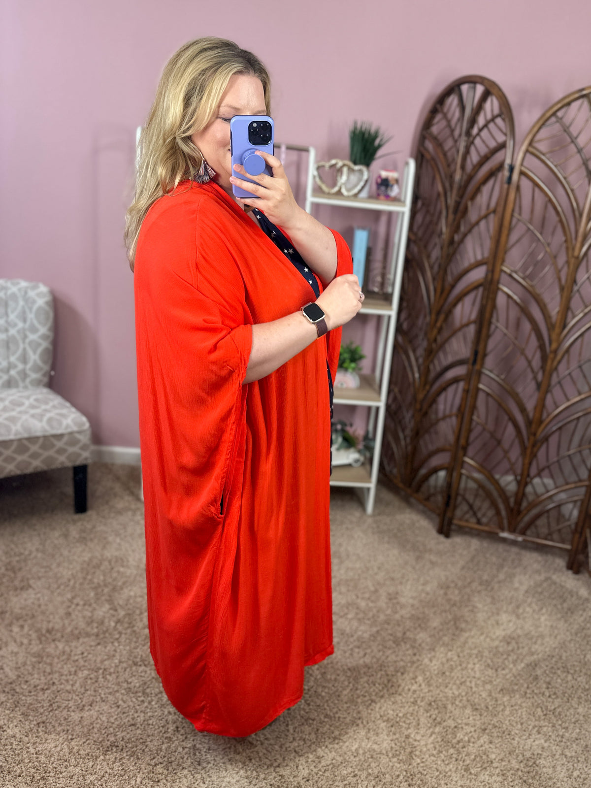 Greatest Lengths Maxi Kimono - Red