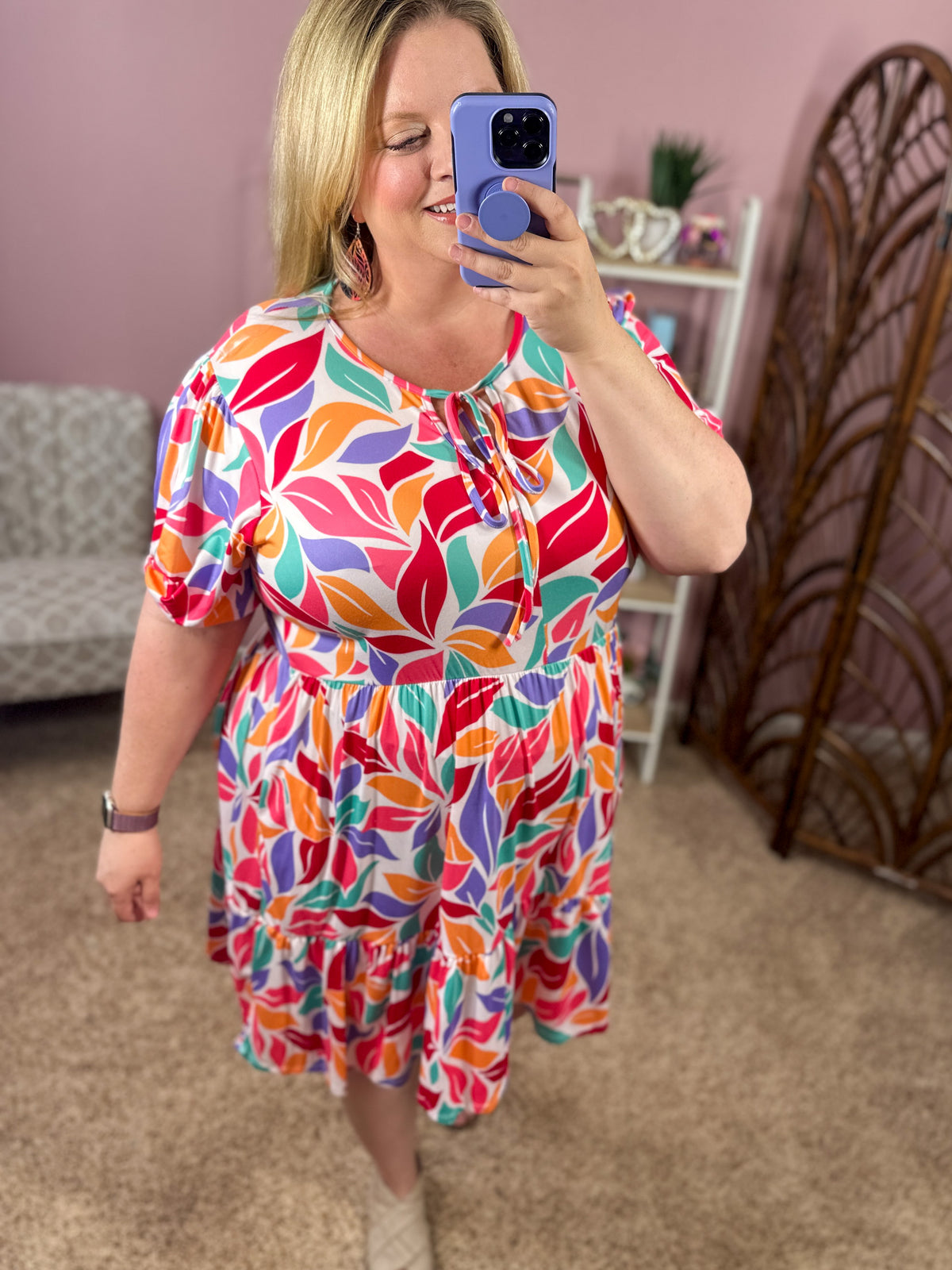 Brighten Things Up Tiered Dress - Summer Petals