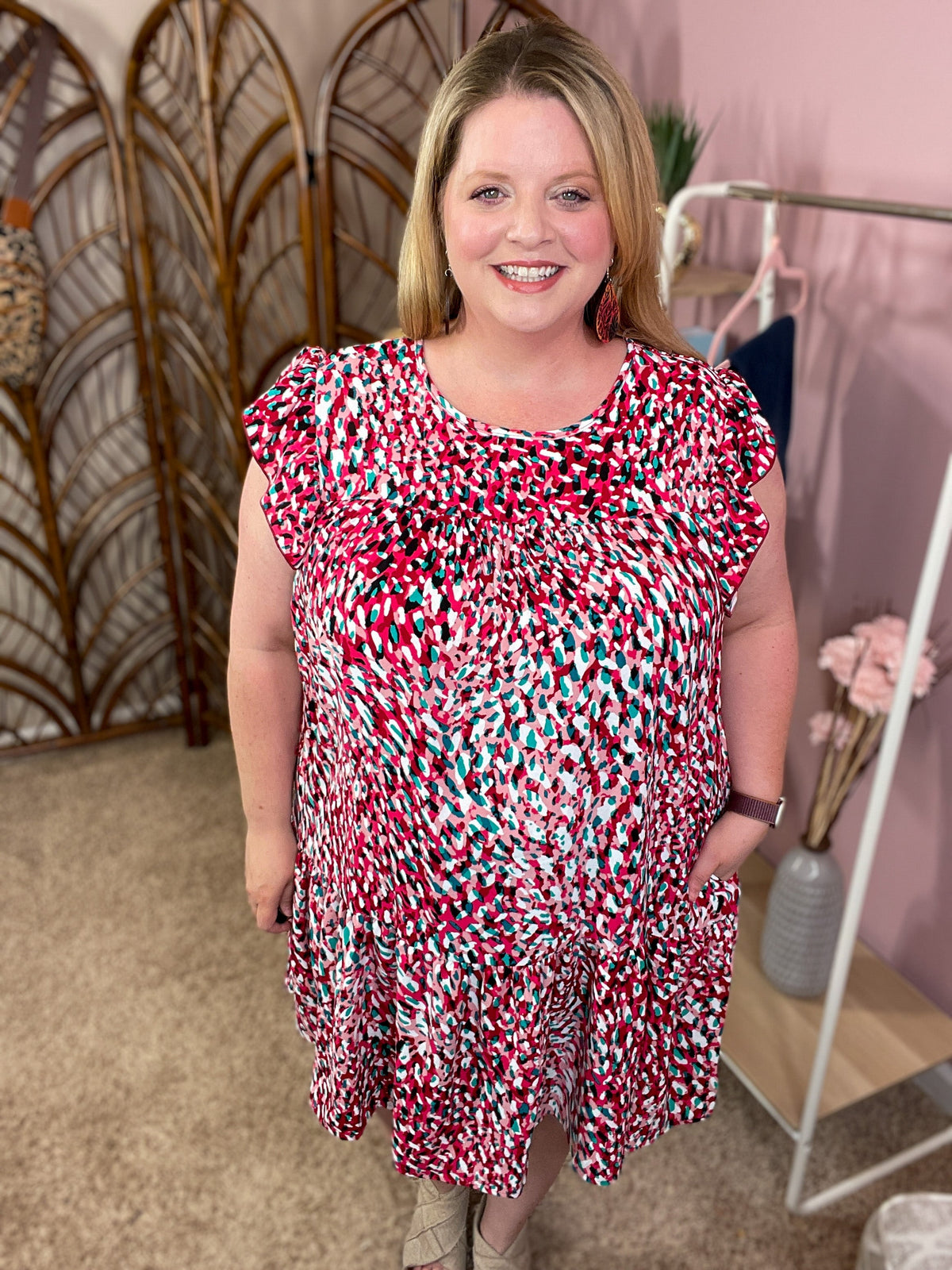 Washing Over Me Dress - Fuchsia/Teal - Restocked!