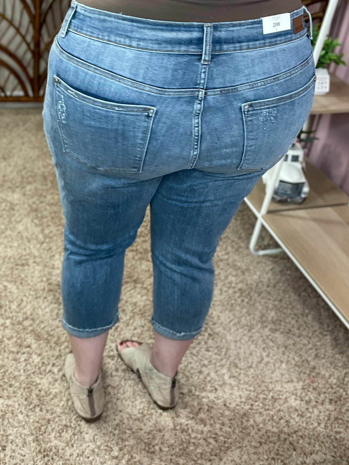 Keep the Change Distressed Capri Denim - Judy Blue