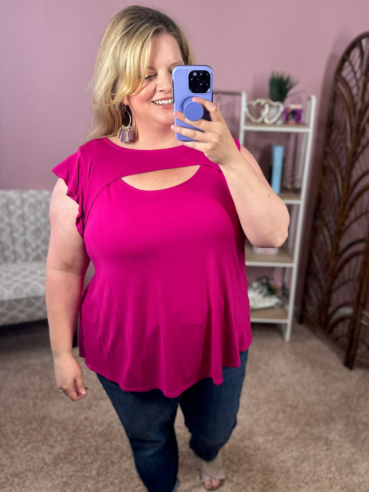 Casual Flirt Top - Magenta