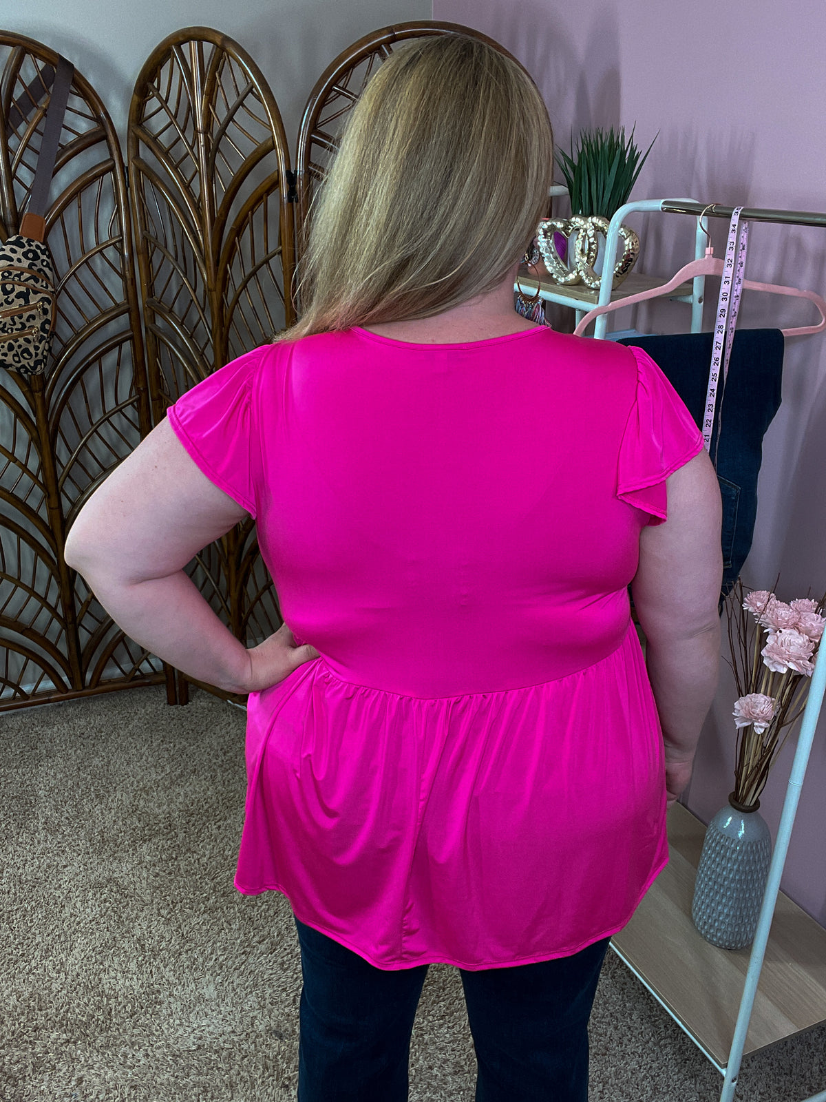 True Colors Peplum Top - Hot Pink