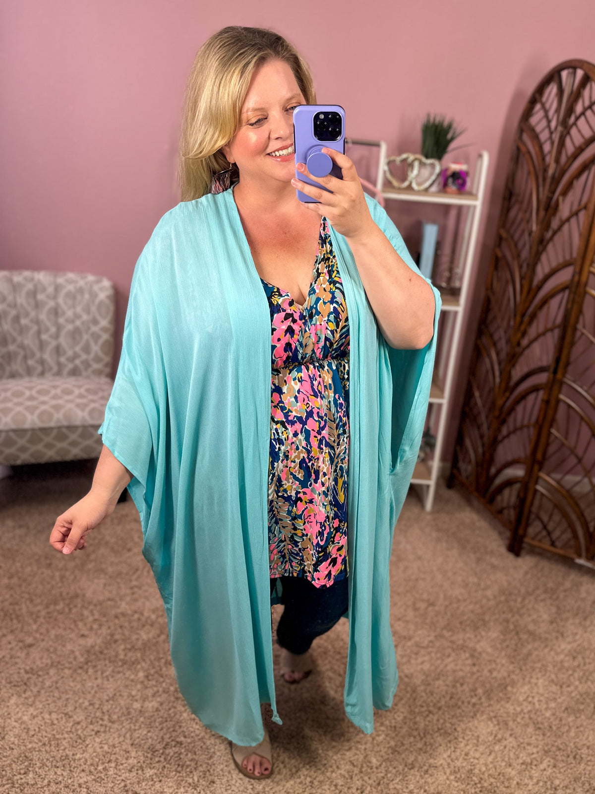 Greatest Lengths Maxi Kimono - Icy Blue