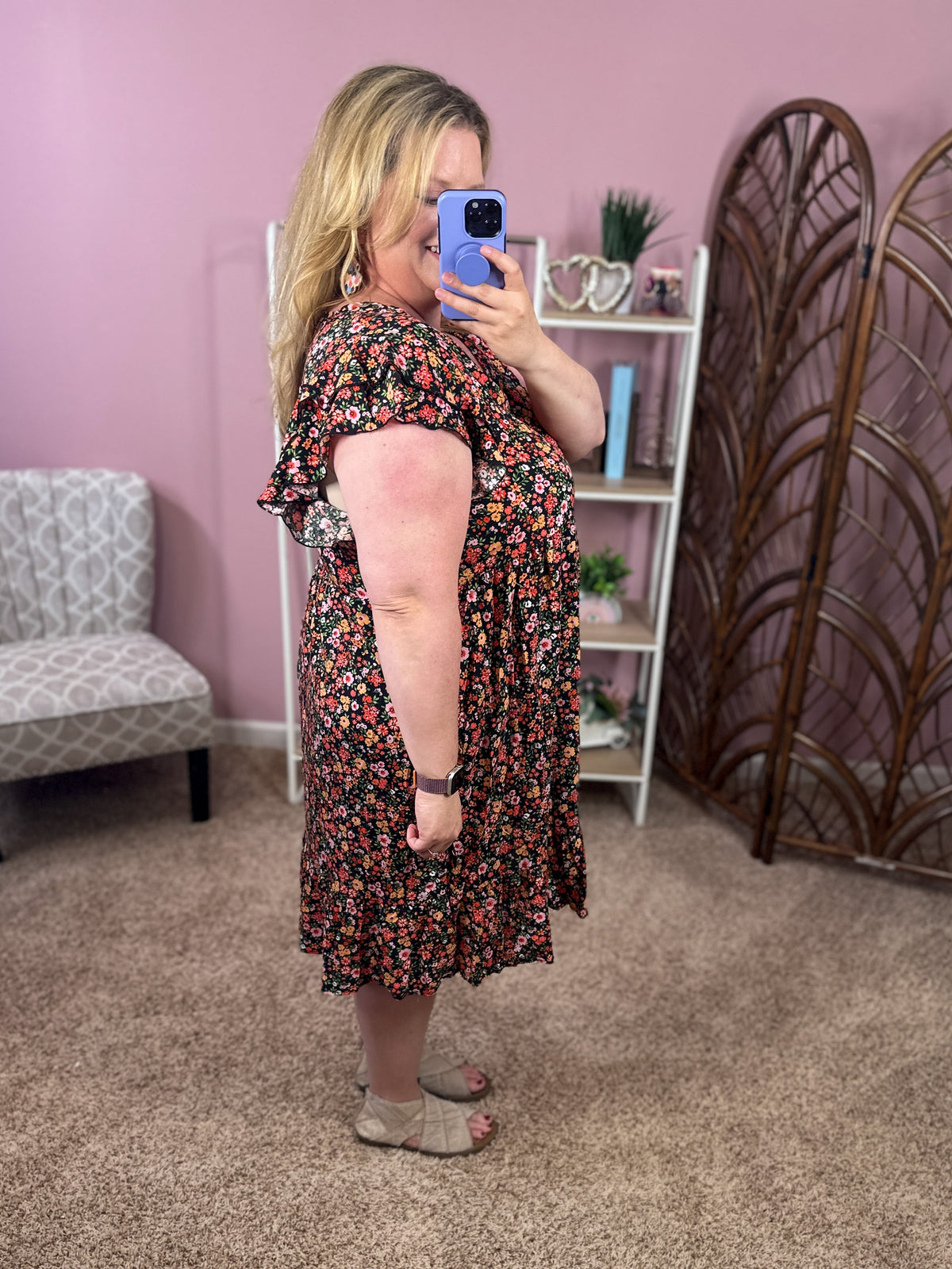 Sense of Me Dress - Black/Floral