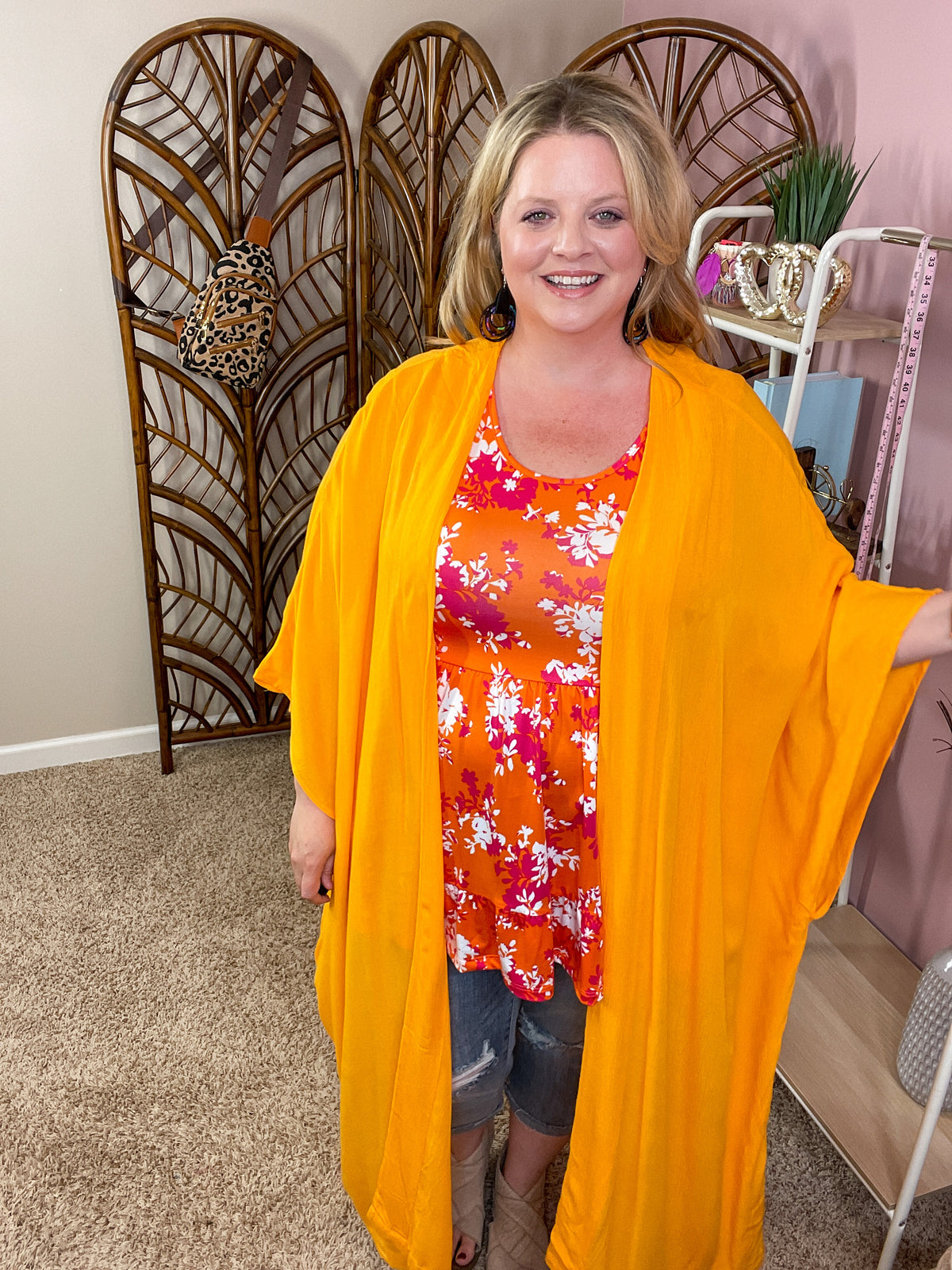 Greatest Lengths Maxi Kimono - Marigold