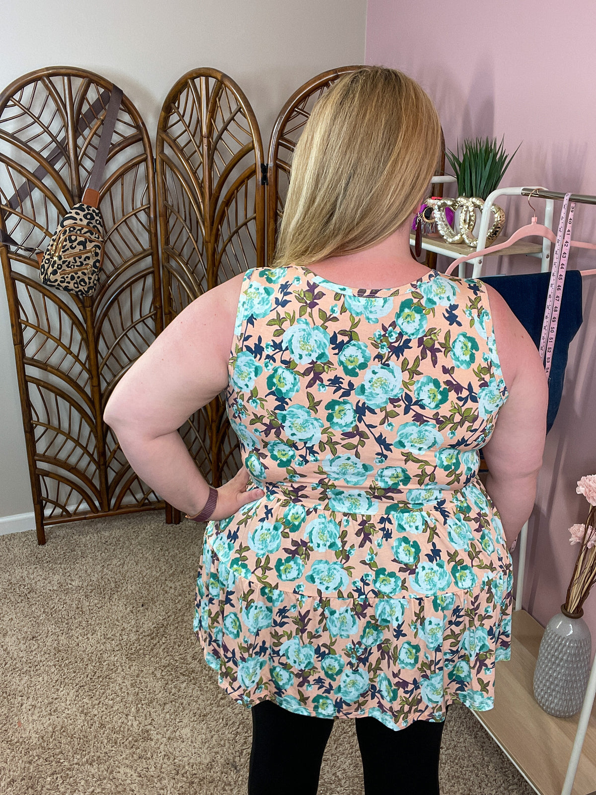 Running the Show Tiered Tank - Peach