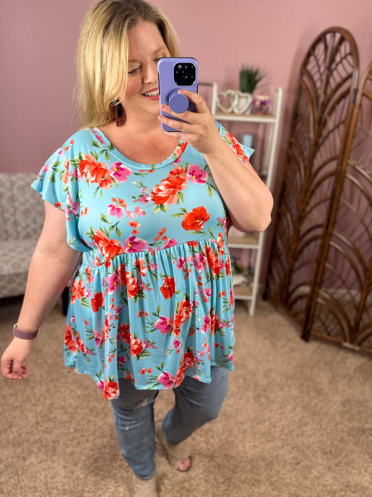 Have it My Way Babydoll Top - Aqua