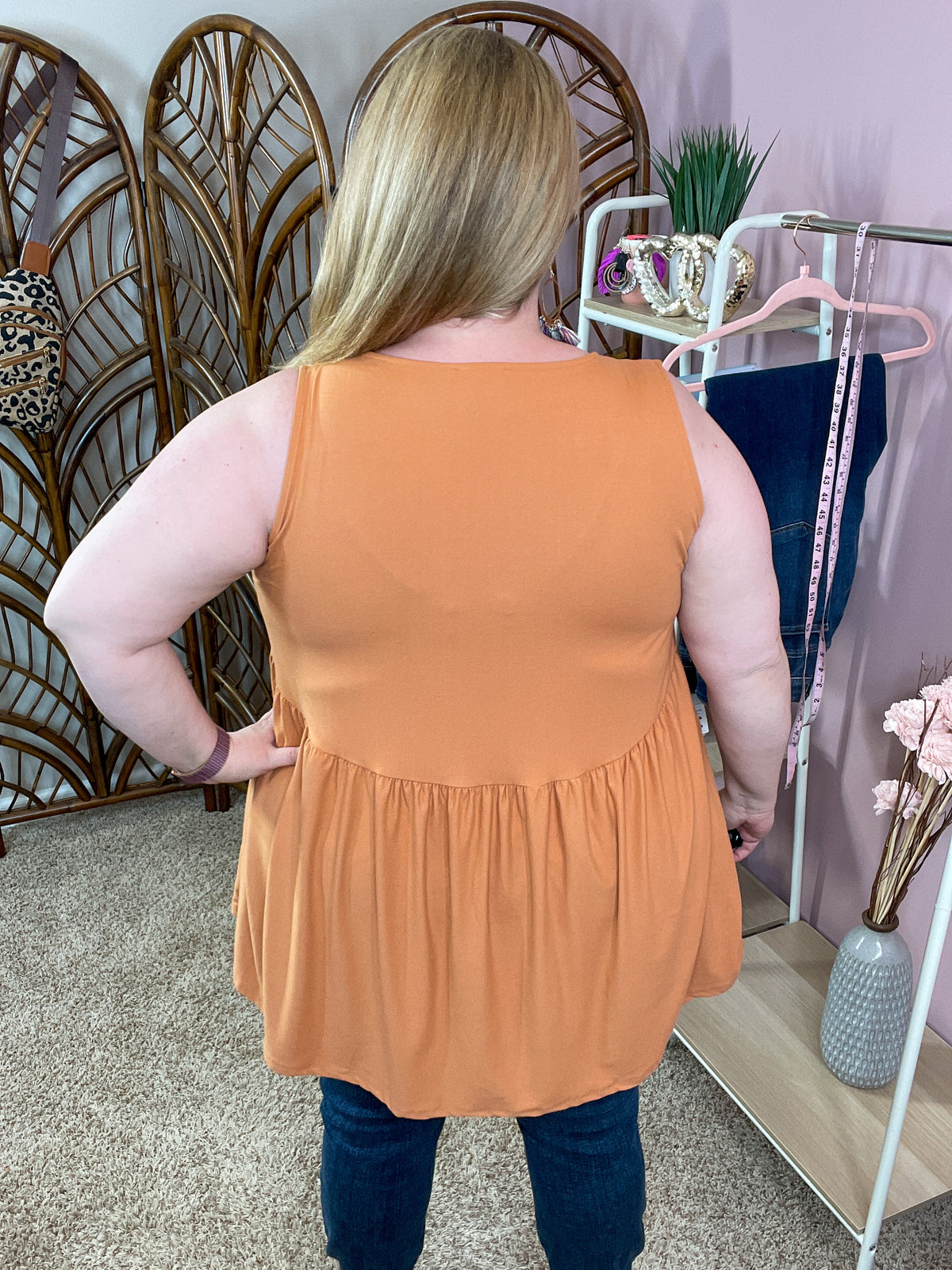 All of My Days Babydoll Tank - Butter Orange