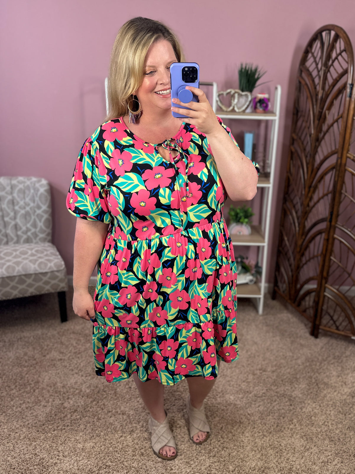 Find the Real Thing Tiered Dress - Tropical Floral