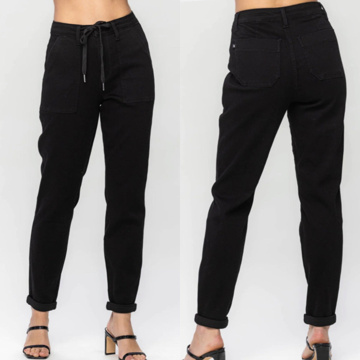 Into the Night Black Pull On Joggers - Judy Blue
