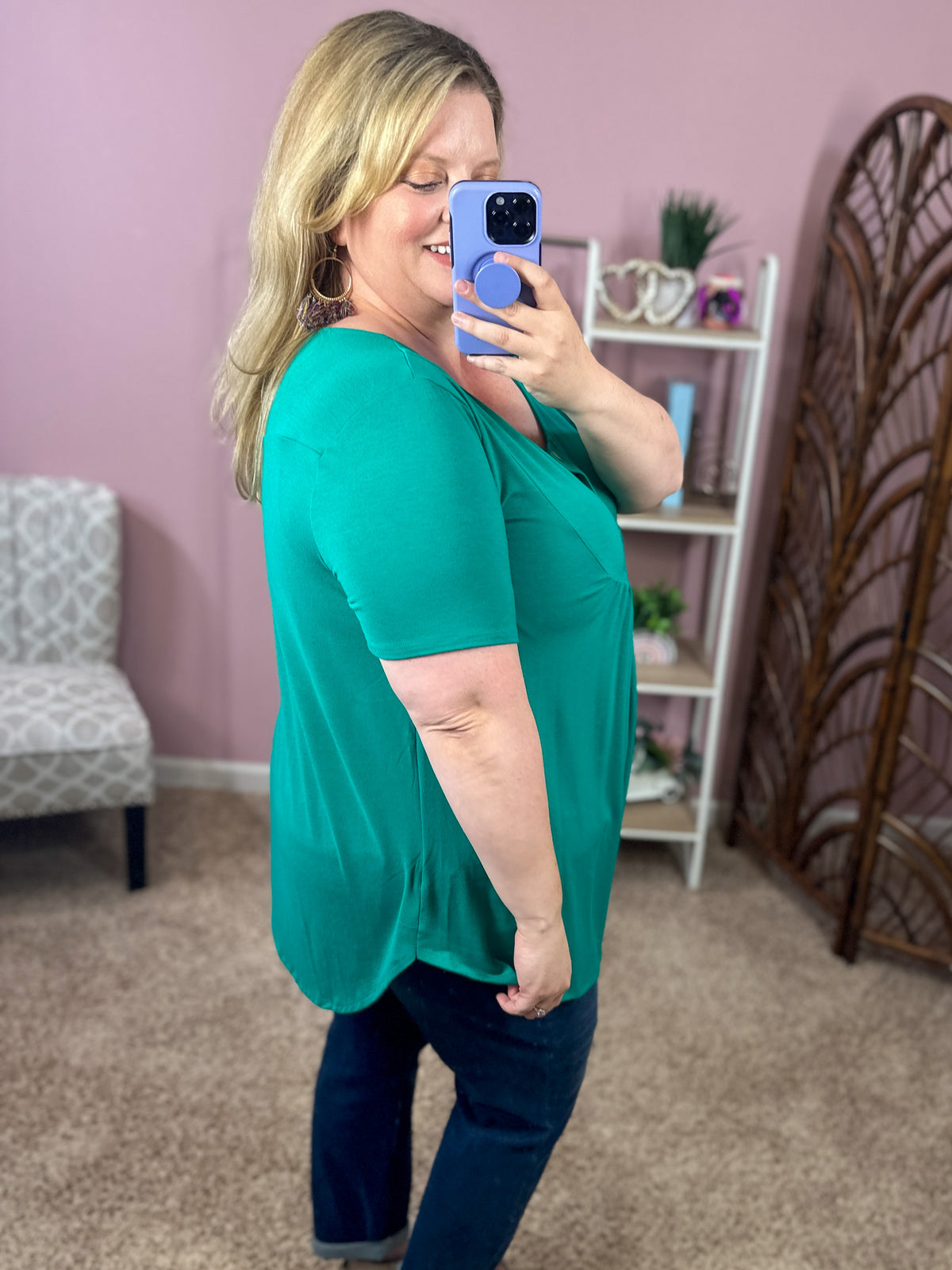 All About You Button Tunic - Kelly Green