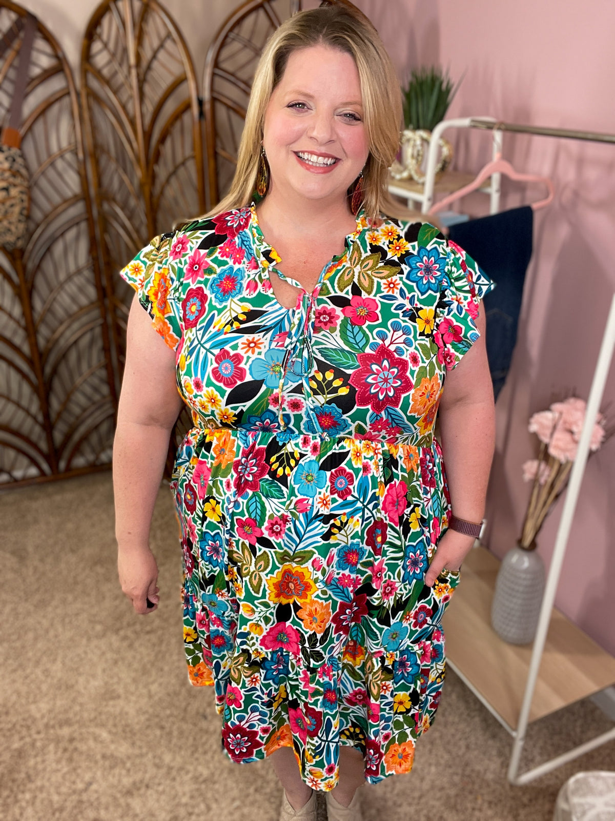 Stroll Through the Garden Dress w/Pockets