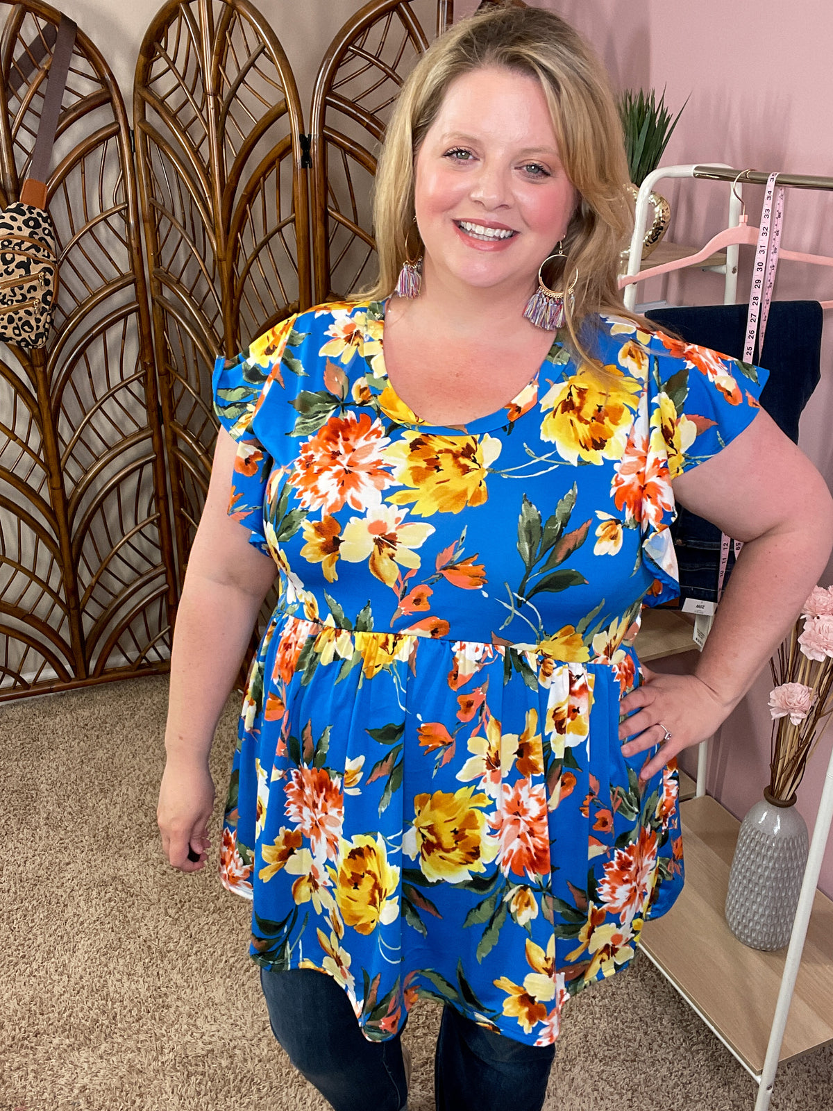 Polite and Polished Babydoll Top - Royal