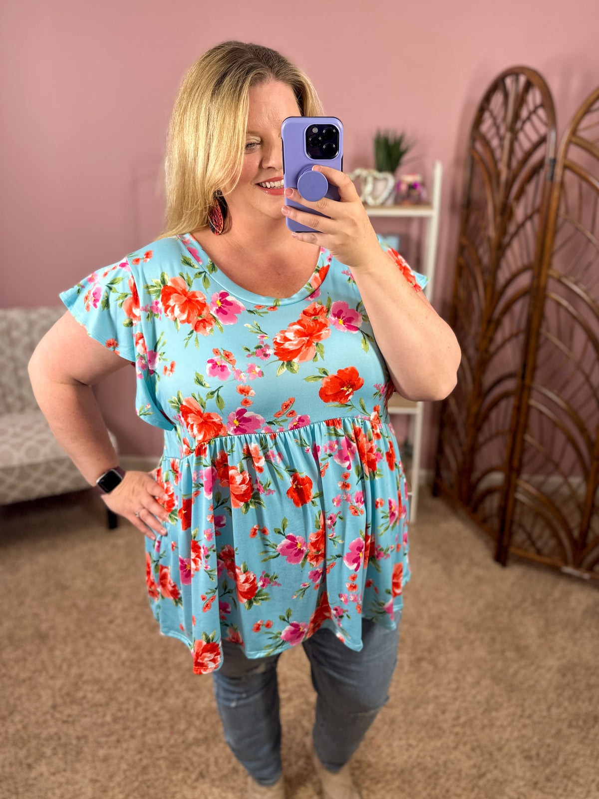 Have it My Way Babydoll Top - Aqua