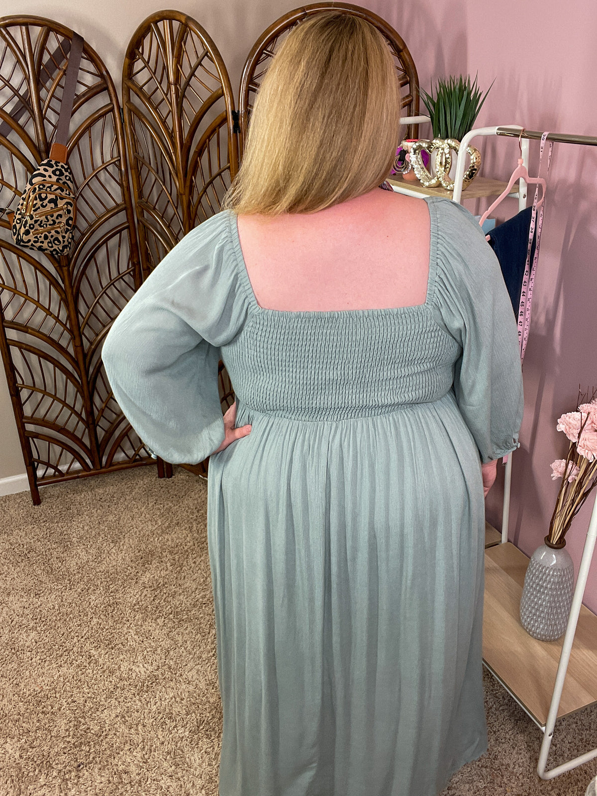 Classical Lover Peasant Dress - Faded Sage