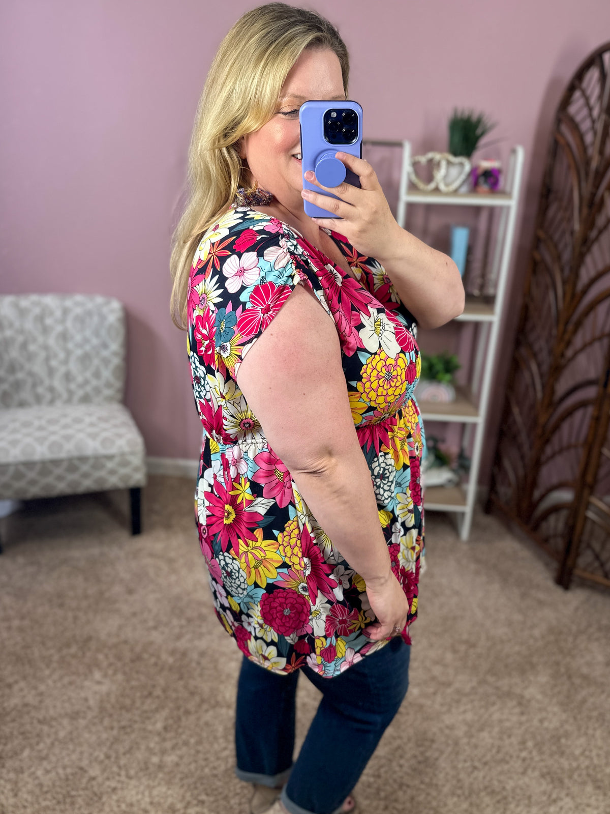 Just in Time Babydoll Top - Magenta