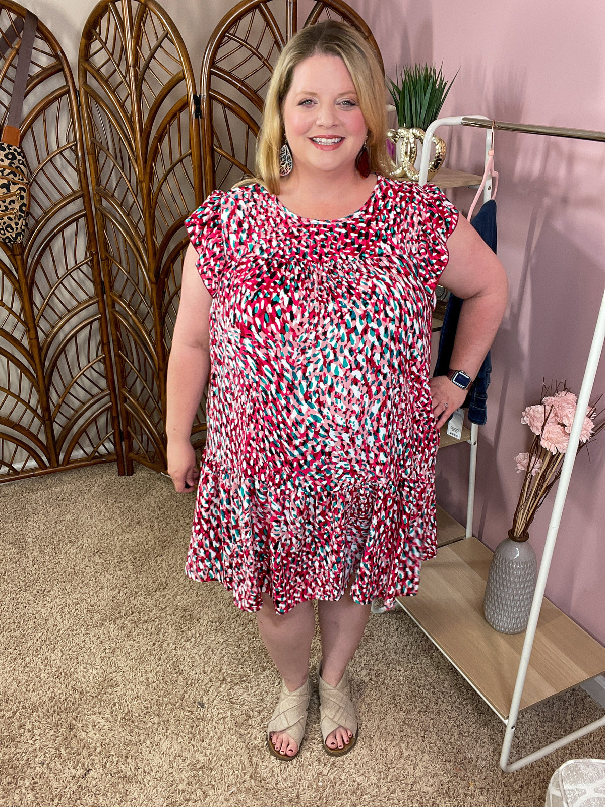 Washing Over Me Dress - Fuchsia/Teal - Restocked!