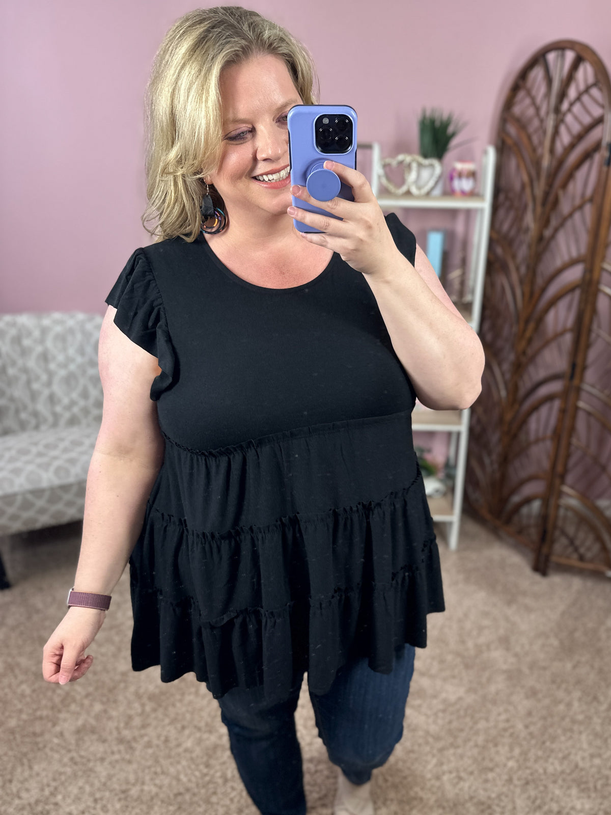 Simply the Best Tiered Top - Black