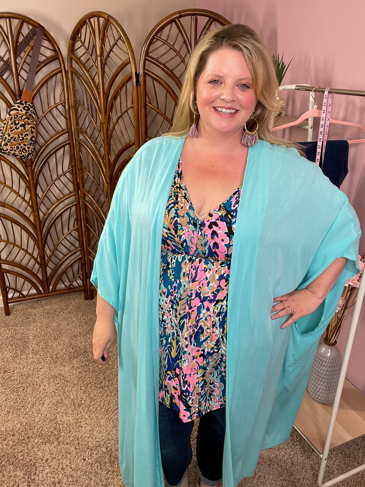 Greatest Lengths Maxi Kimono - Icy Blue