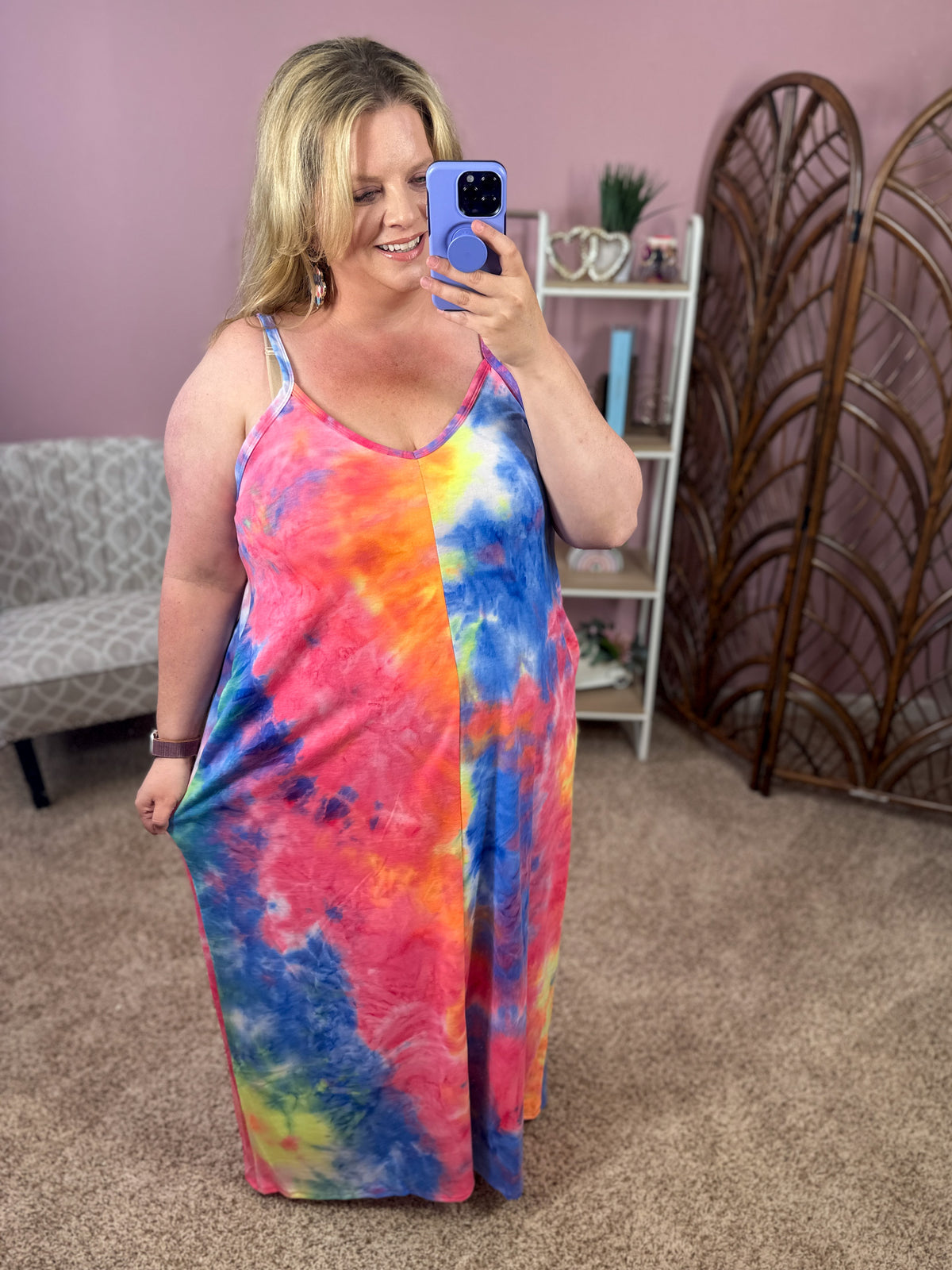 Show Your Colors Sleeveless Maxi Dress w/Pockets