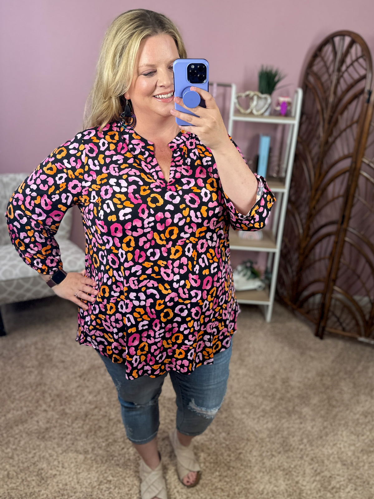 Always a Sure Thing Top - Neon Animal Print