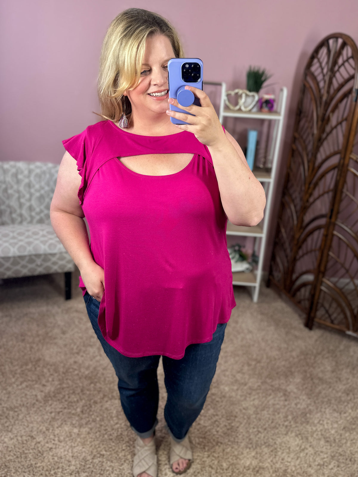 Casual Flirt Top - Magenta