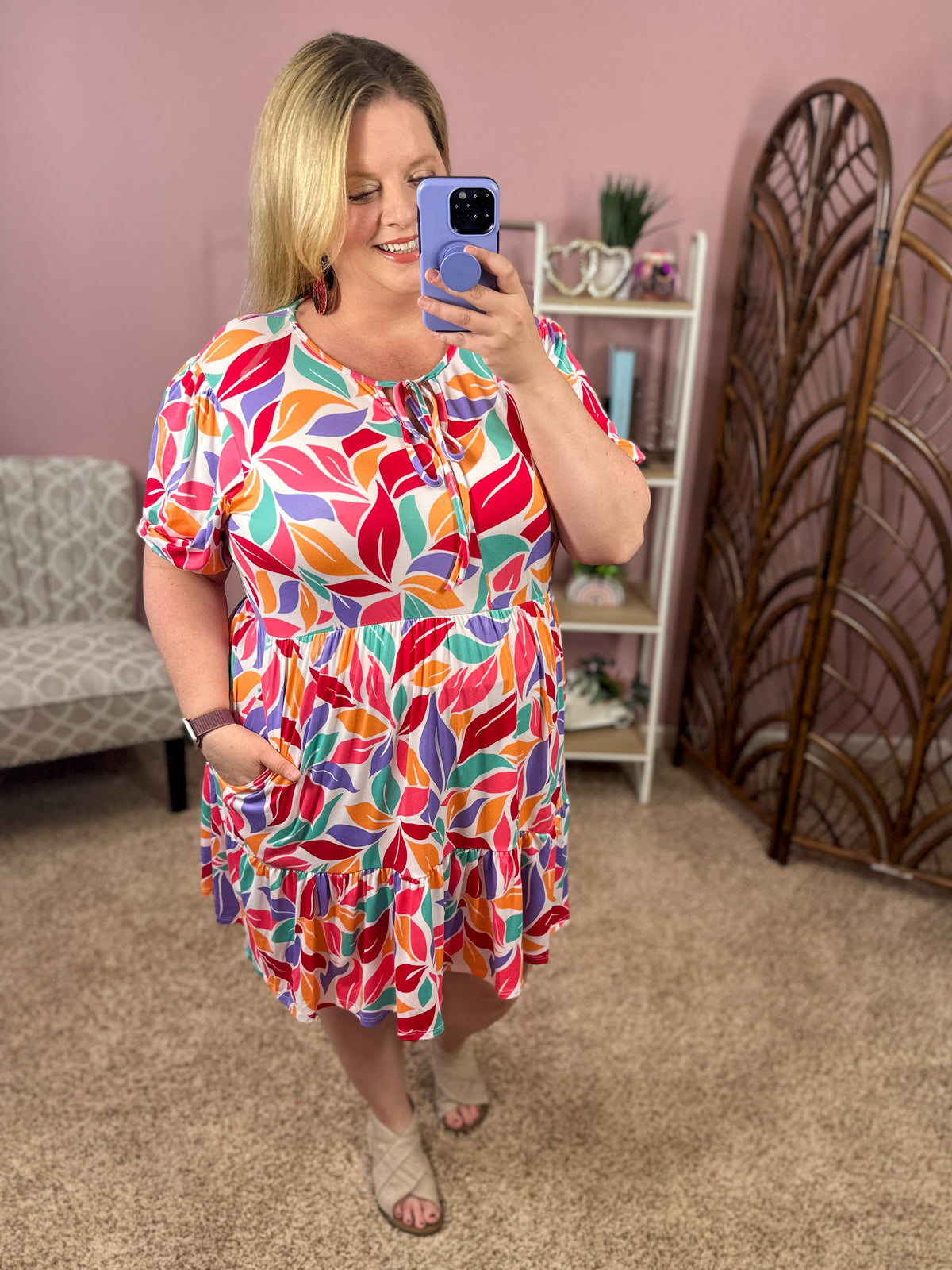 Brighten Things Up Tiered Dress - Summer Petals