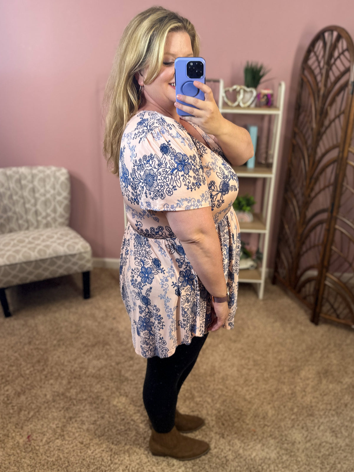 Jewel Among Us Babydoll Top - Light Pink - Restocked!