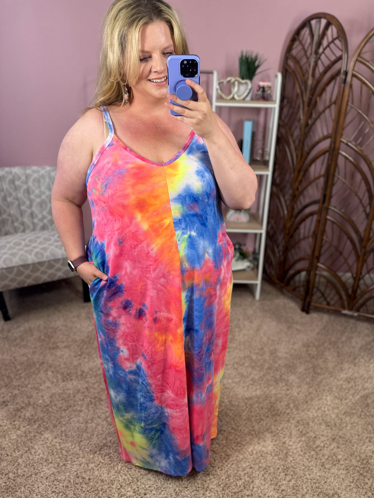 Show Your Colors Sleeveless Maxi Dress w/Pockets