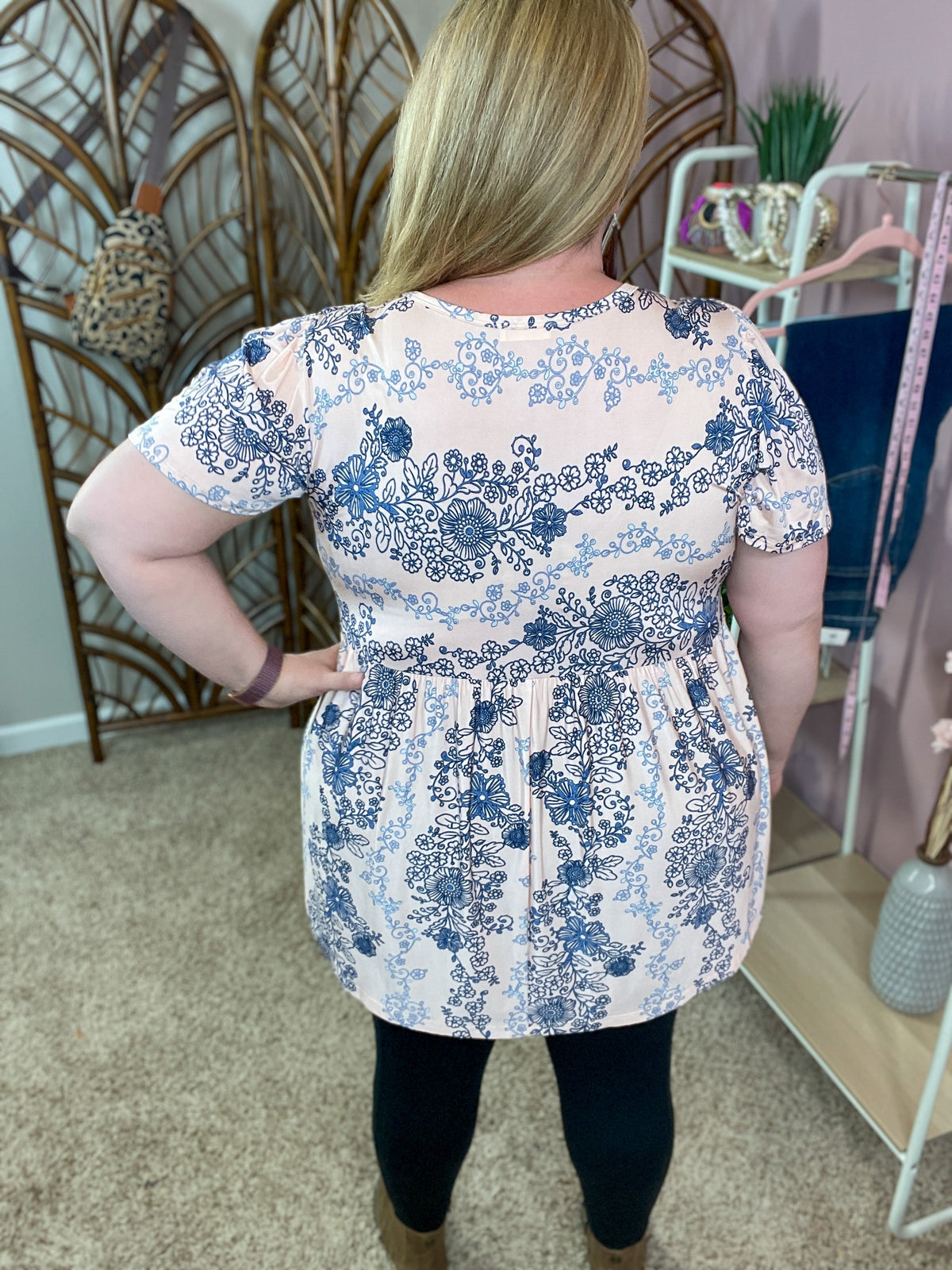 Jewel Among Us Babydoll Top - Light Pink - Restocked!