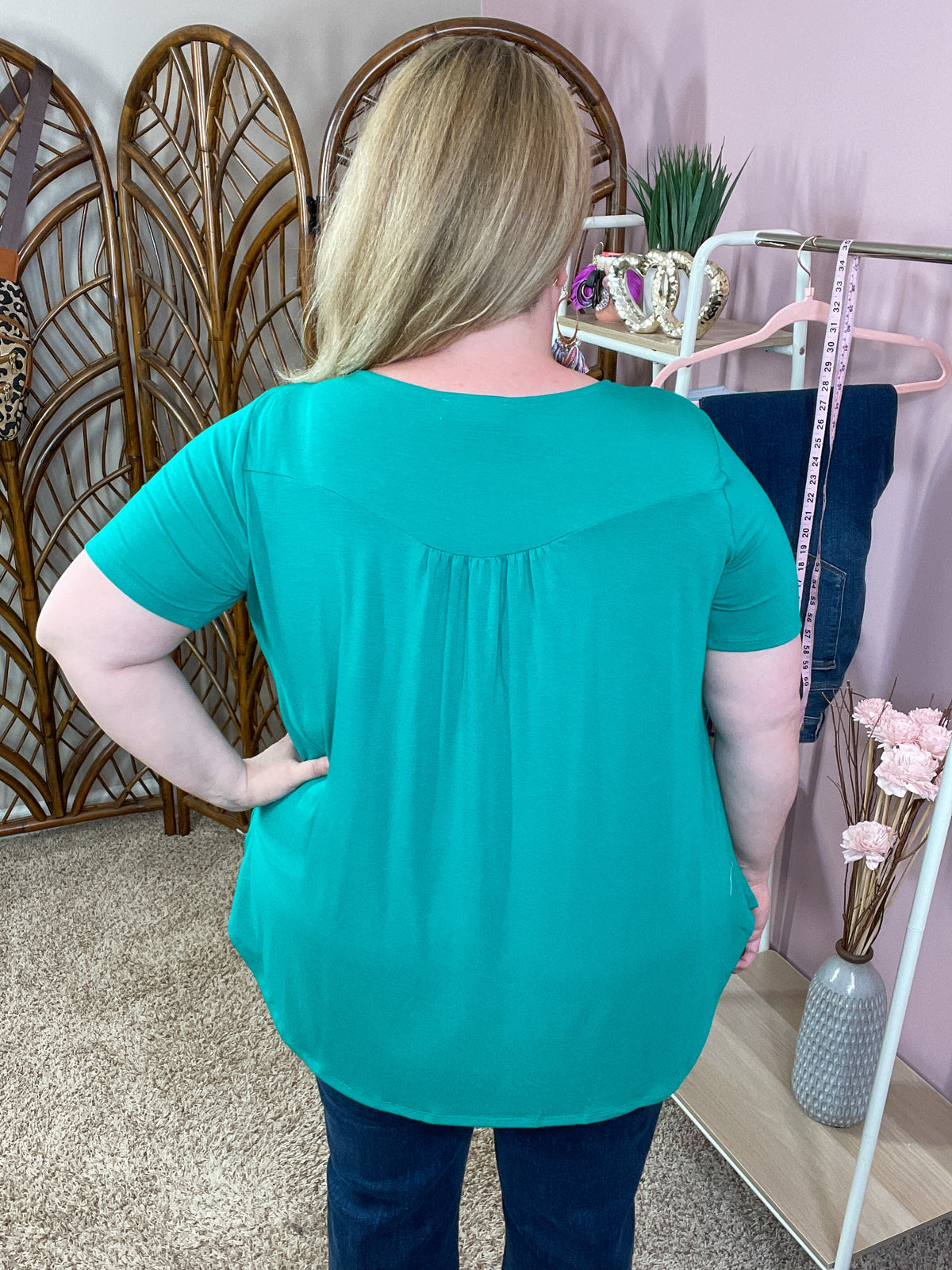 All About You Button Tunic - Kelly Green