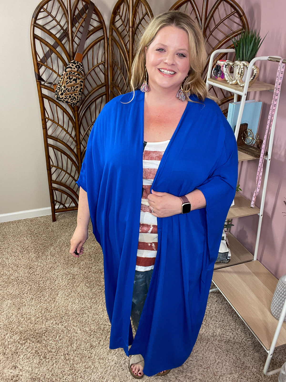 Greatest Lengths Maxi Kimono - Blue