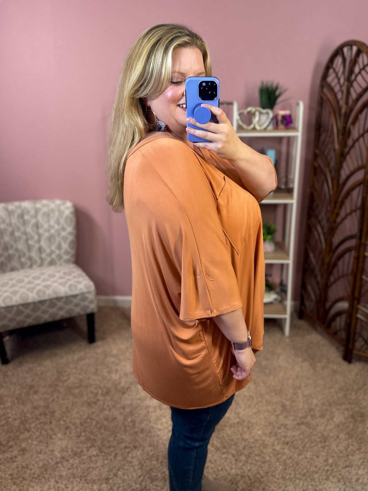 Southern Comfort Slouchy Top - Butter Orange