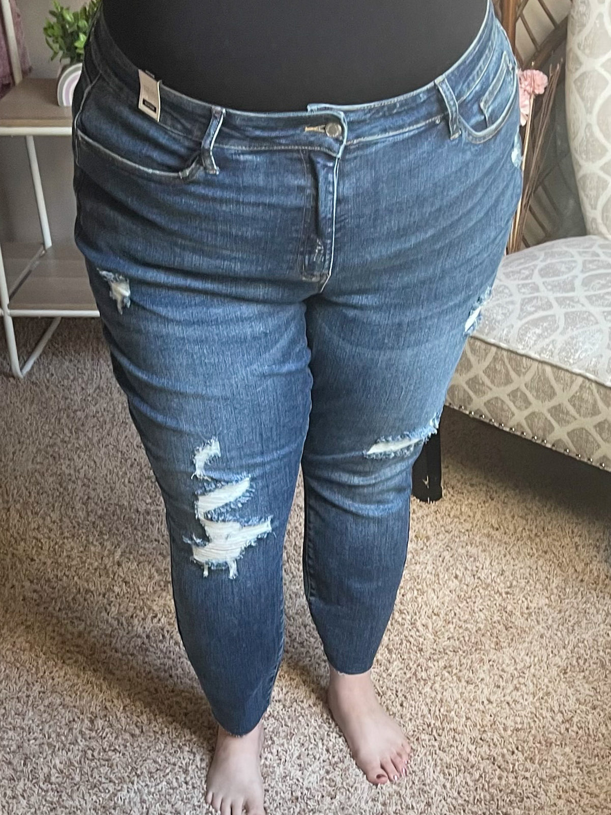 Take Me Back Skinny Distressed Jeans - Judy Blue