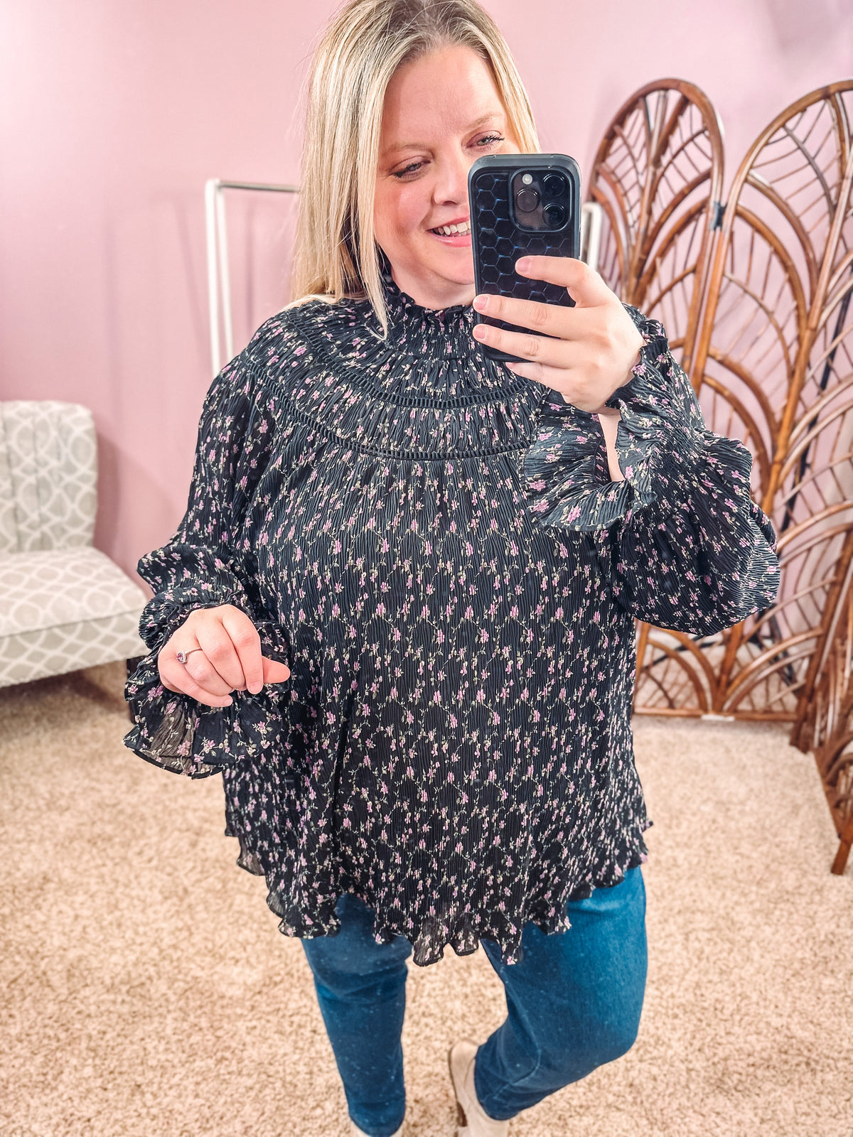 Heartbreaker Mock Neck Top - Black